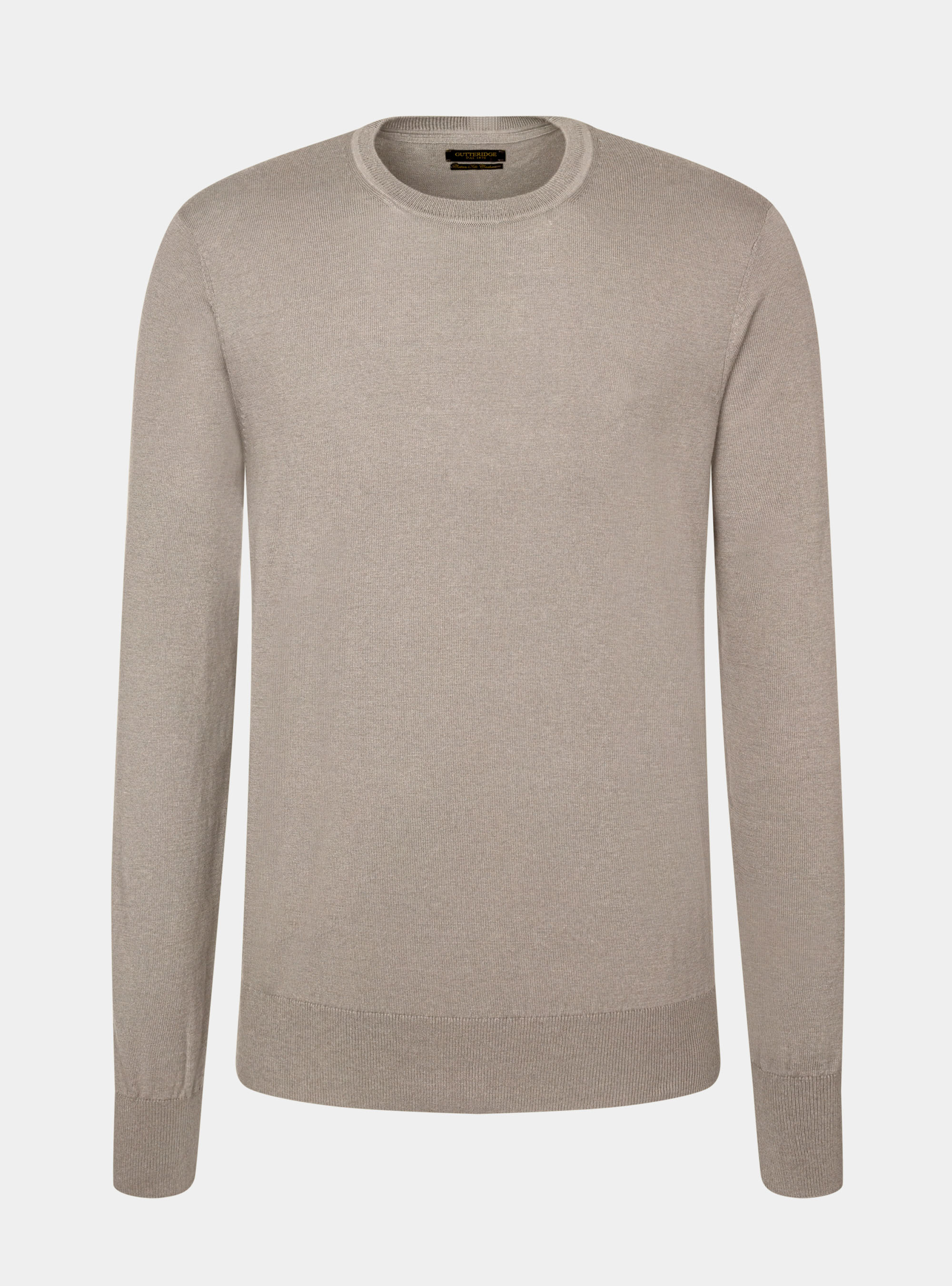 Silk and cotton crew-neck sweater, SAND