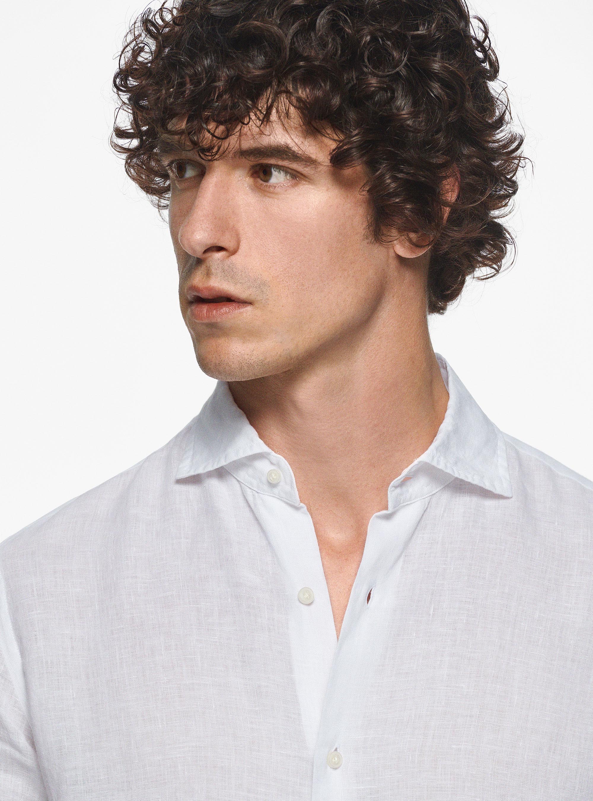 Pure linen shirt, WHITE