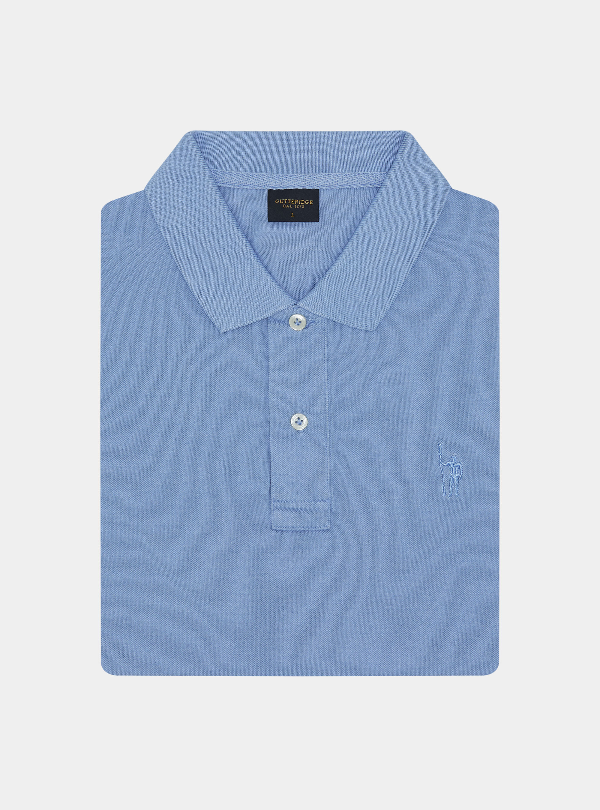 Polo classica in piquet, AZZURRO