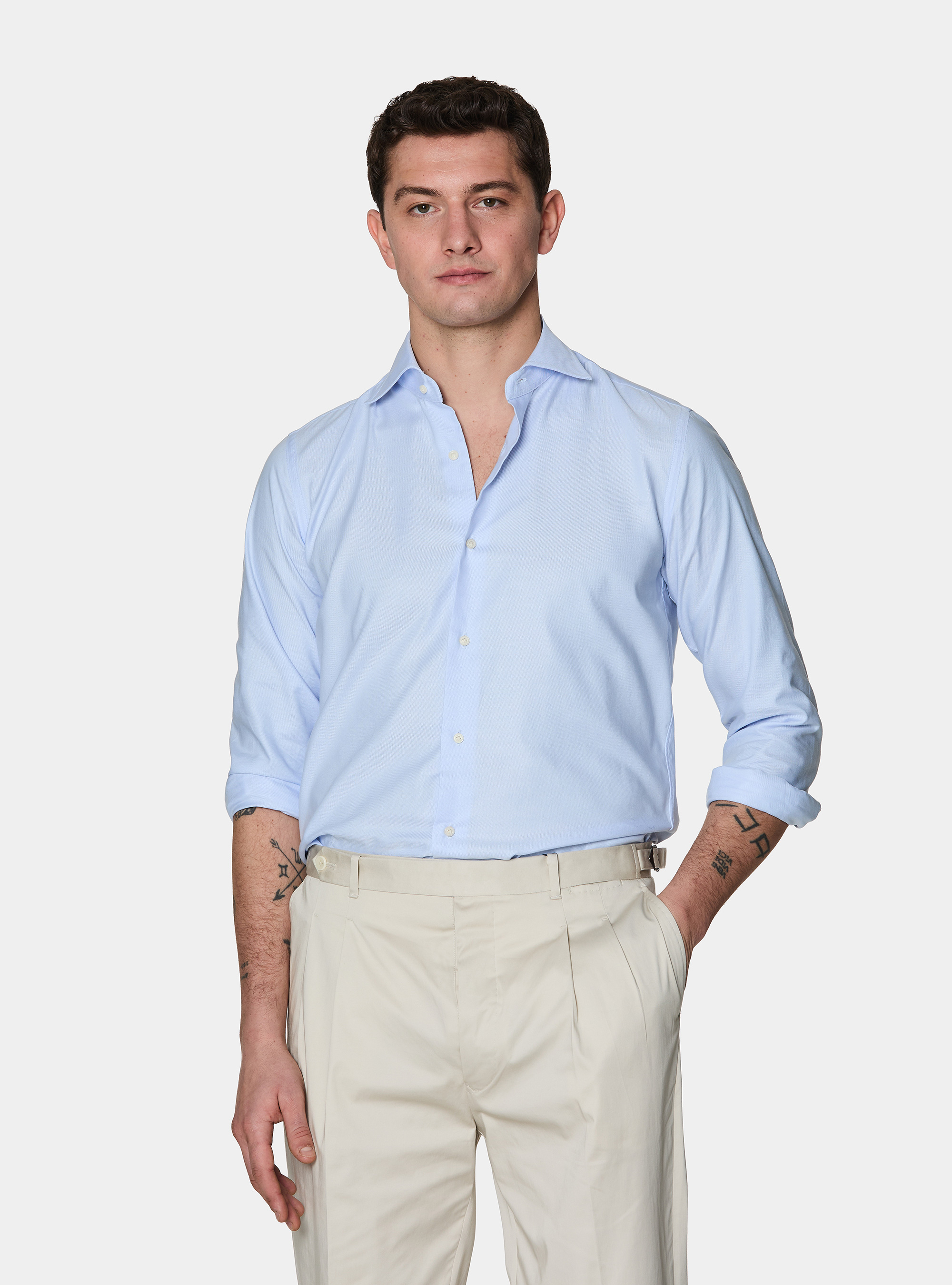 Oxford cotton shirt, AZZURRO 0290C