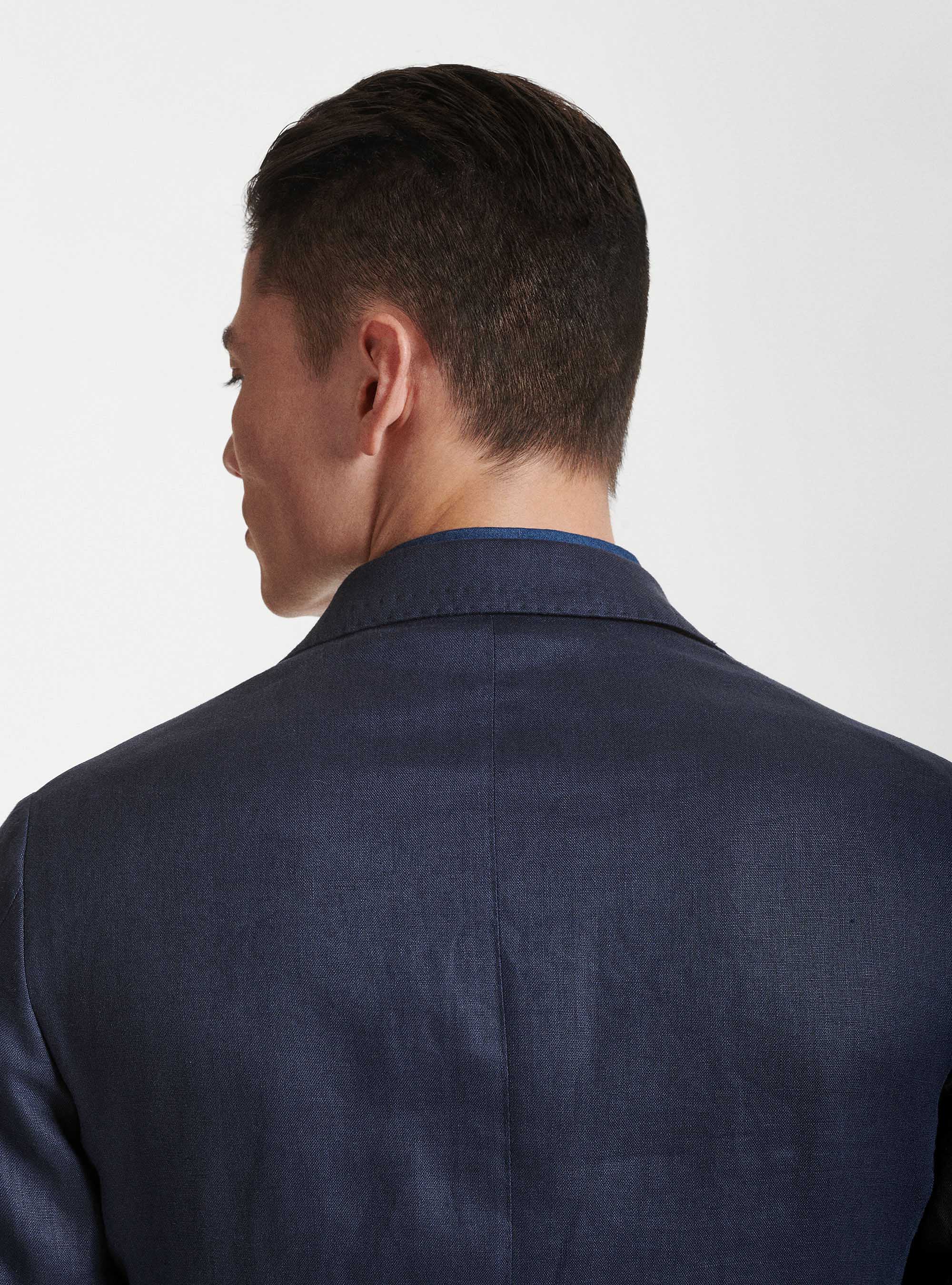 Giacca per abito in puro lino, BLU NAVY
