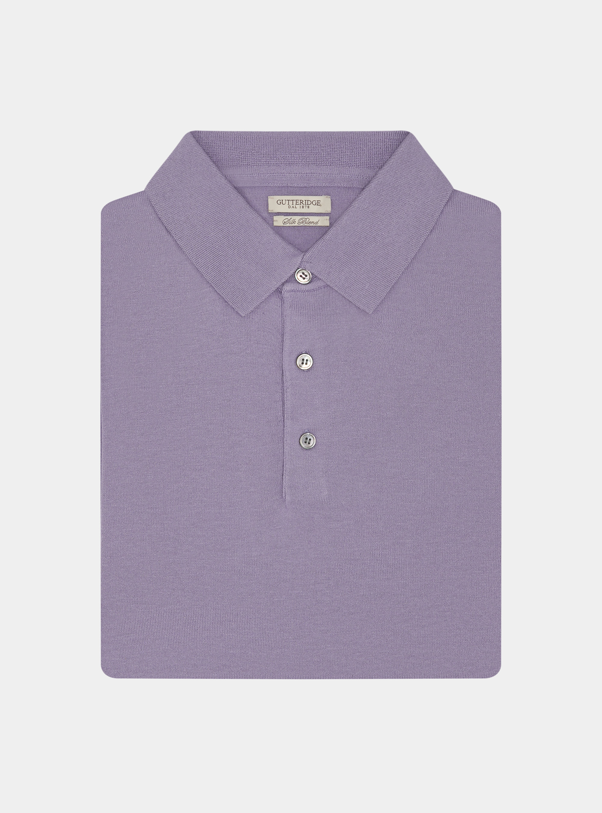 Polo de punto de algod&oacute;n y seda, LAVANDA 0465C