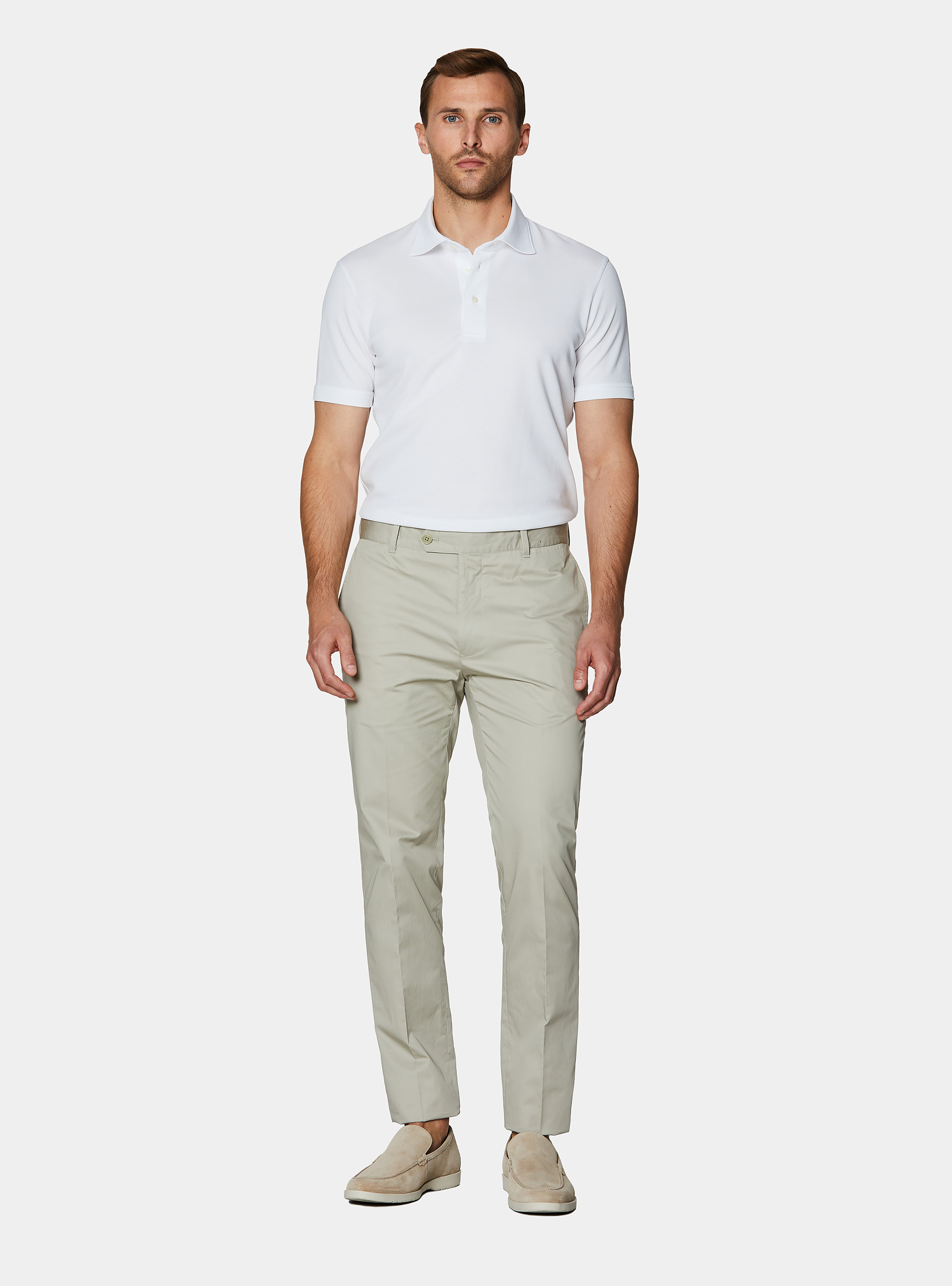 Leichte Chino-Hose aus Twill in schmaler Passform, ECRU 0560C