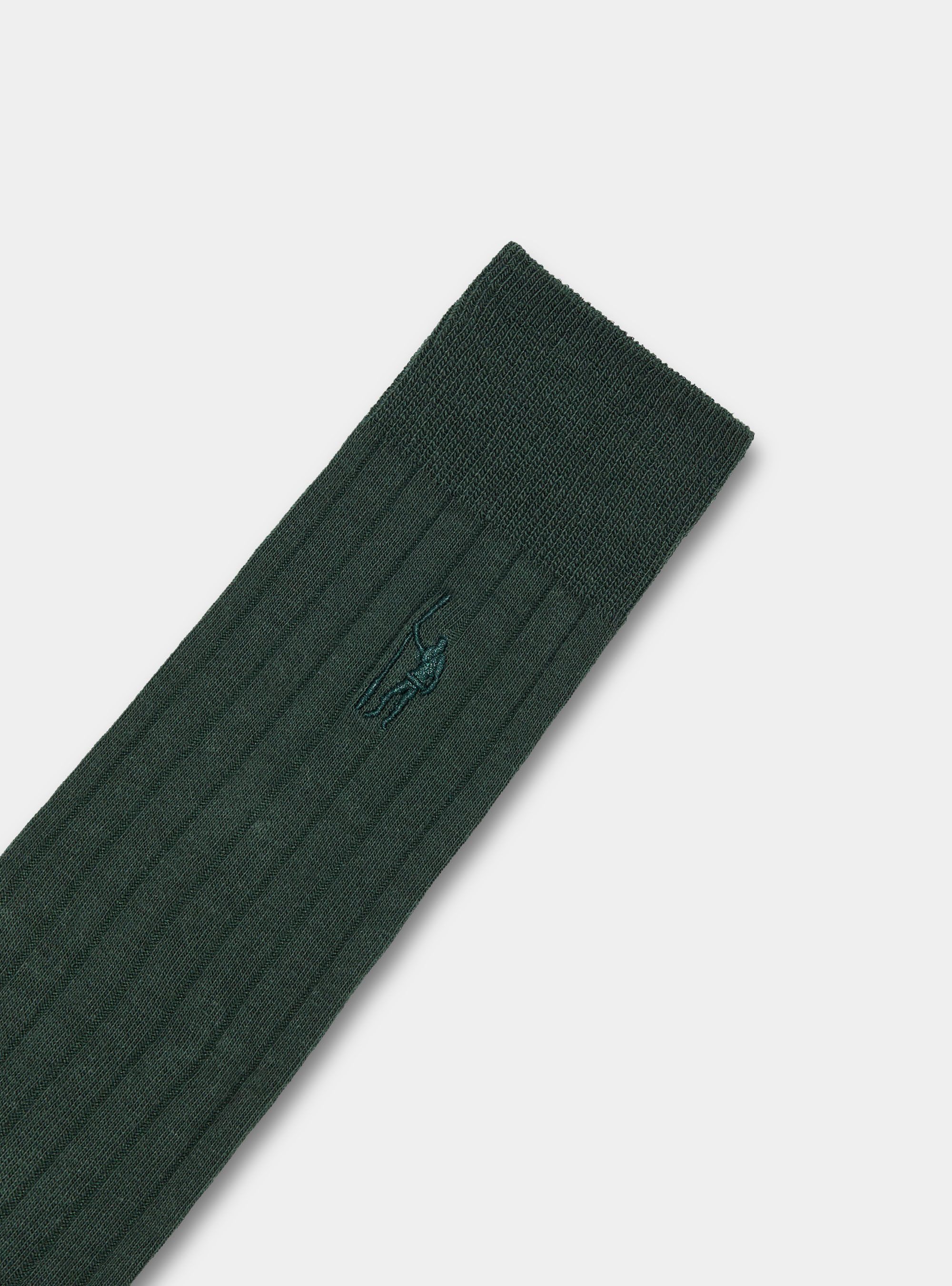 Ribbed socks with embroidery, GREEN
