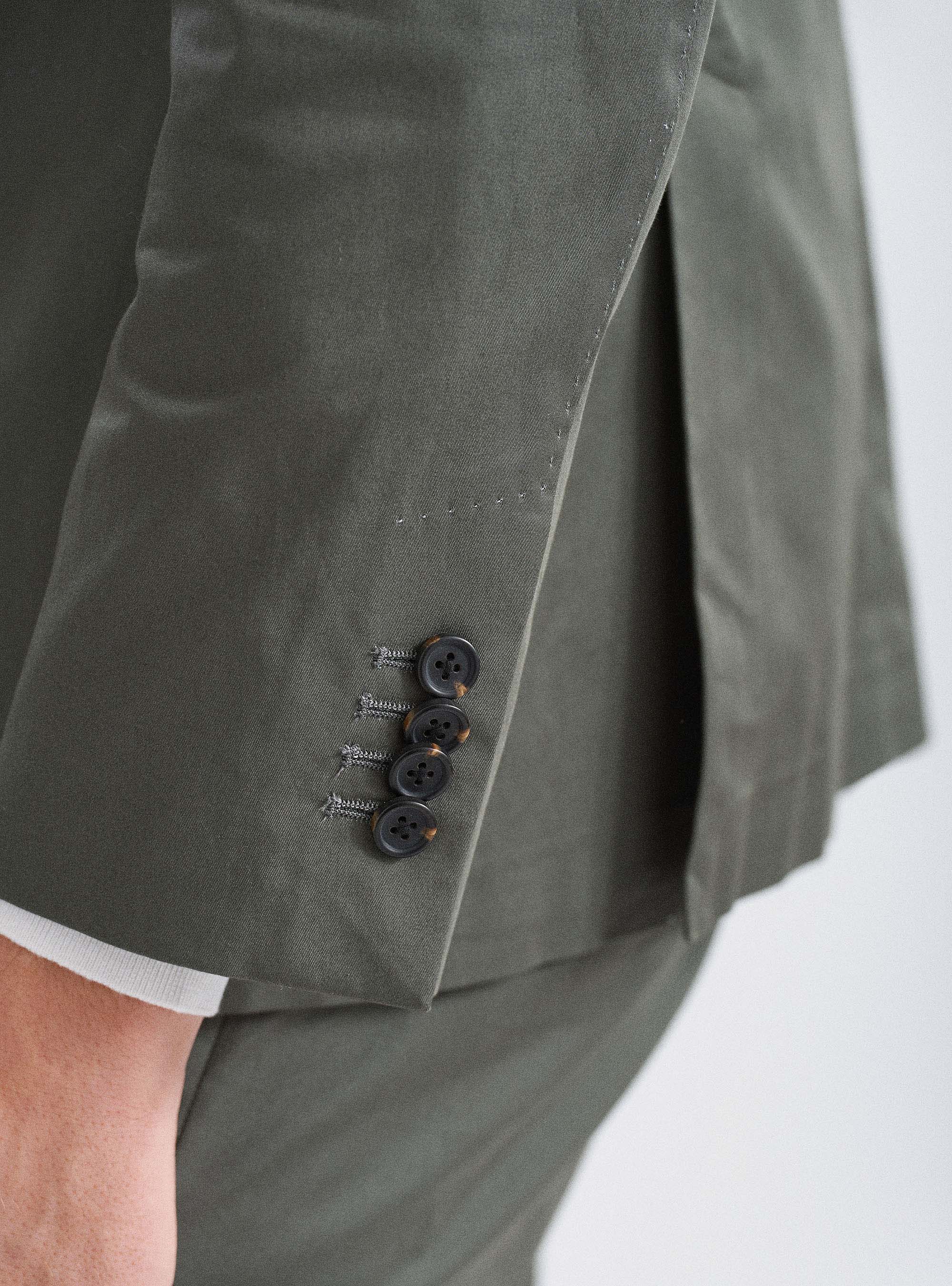 Americana de traje de algod&oacute;n puro, VERDE