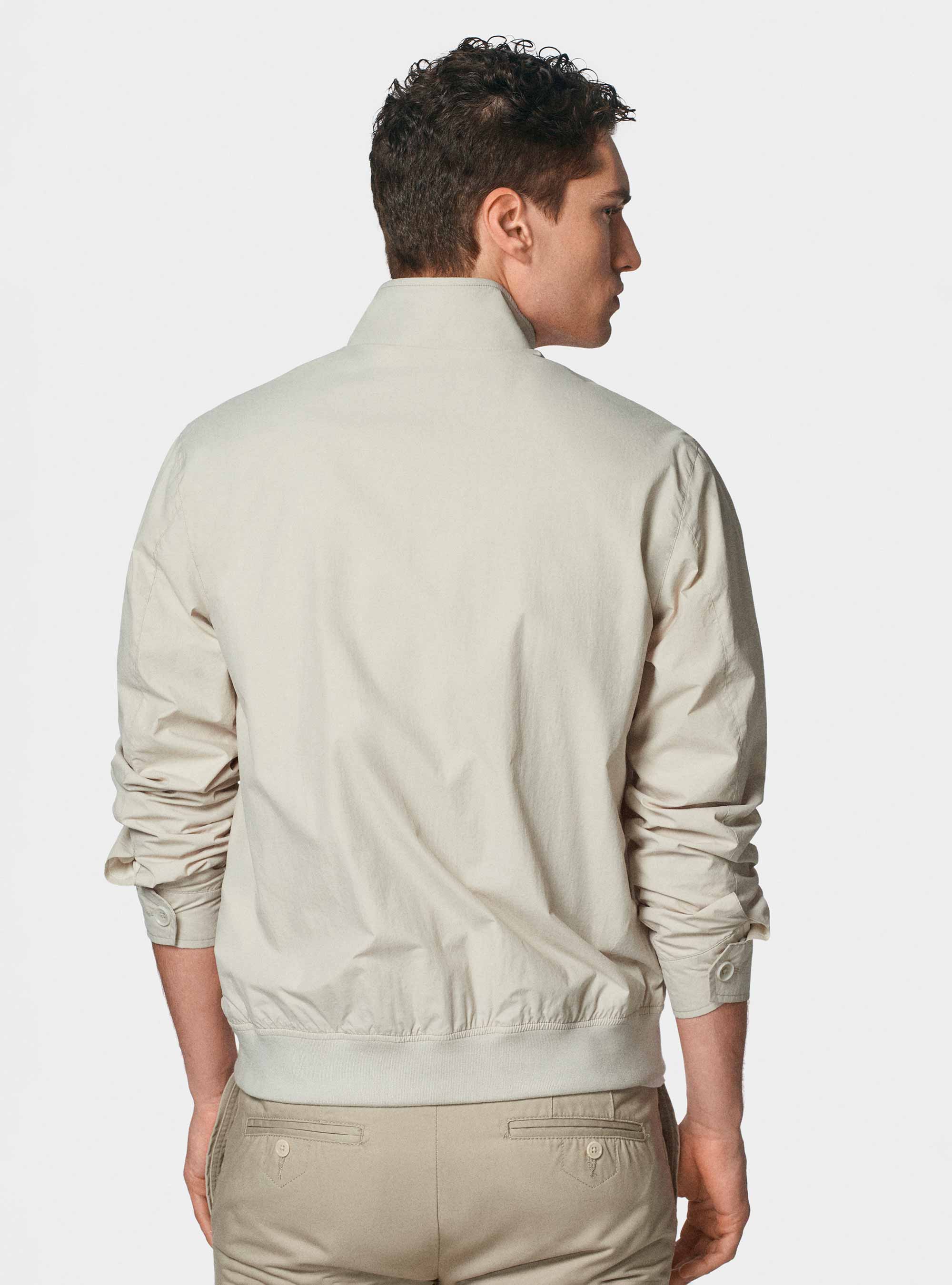 Bomber jacket in technical fabric, ECRU