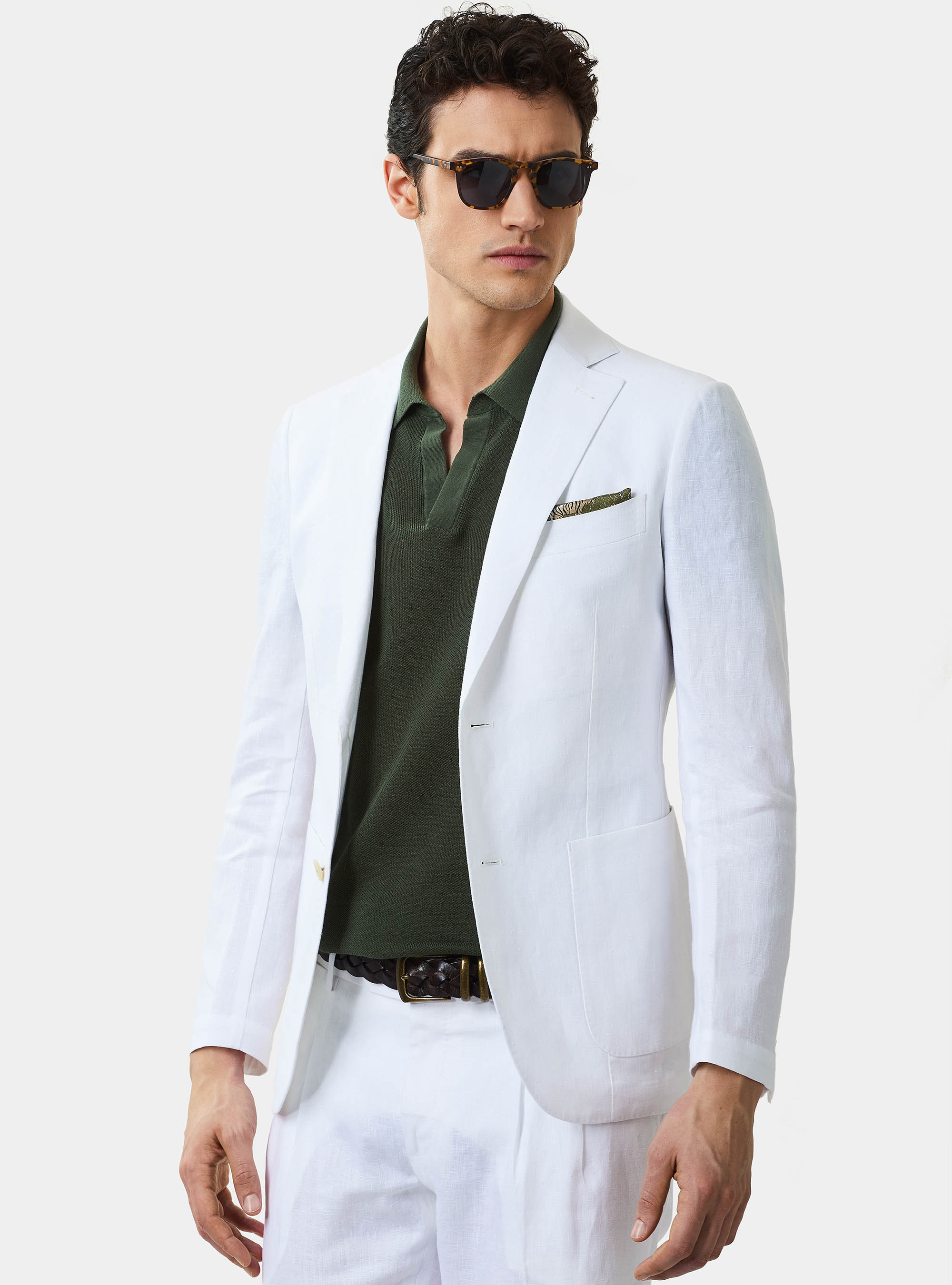 Anzugjacke aus reinem Leinen, BIANCO 0099C