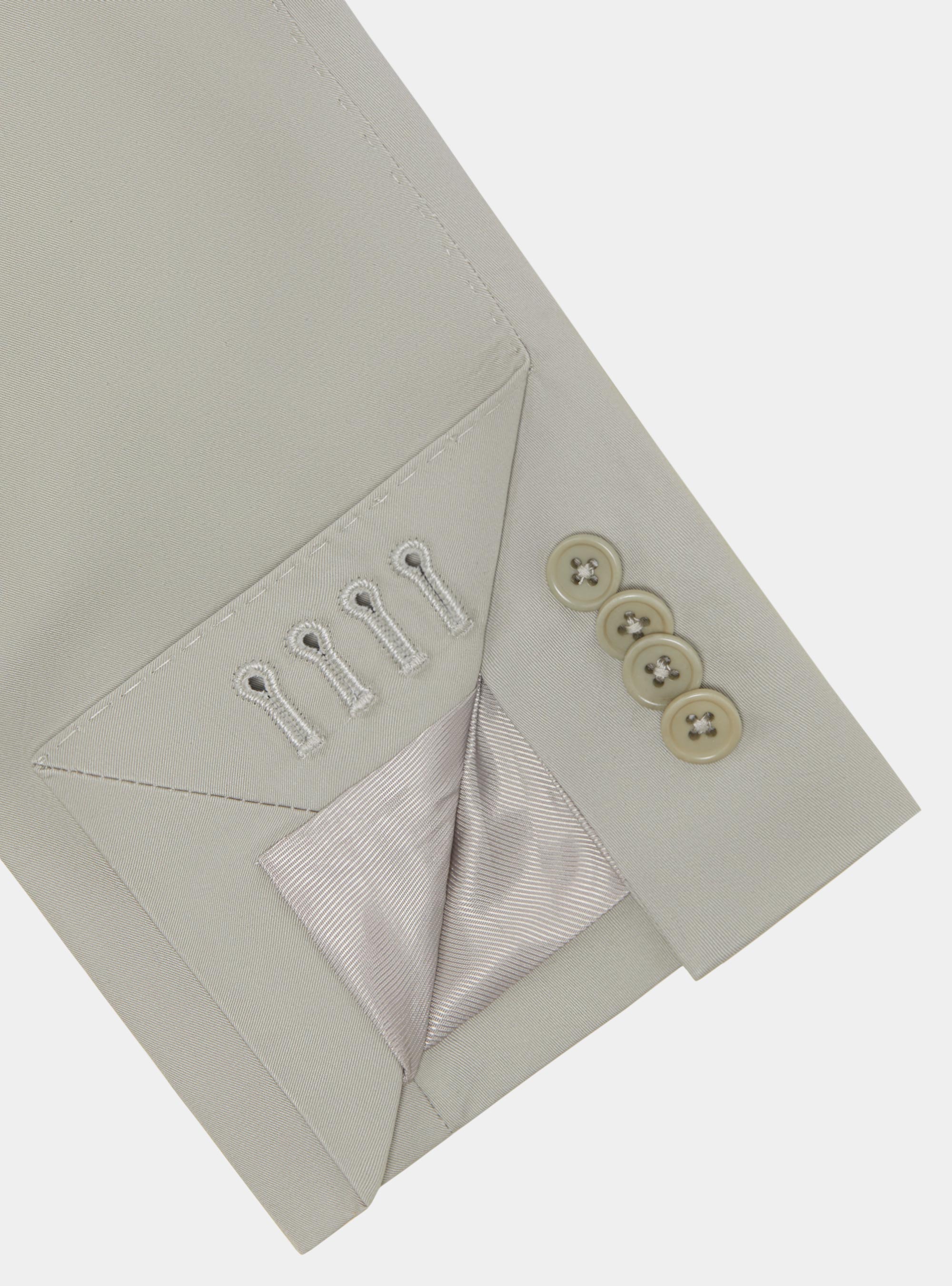 Double-breasted blazer in cotton poplin, ECRU