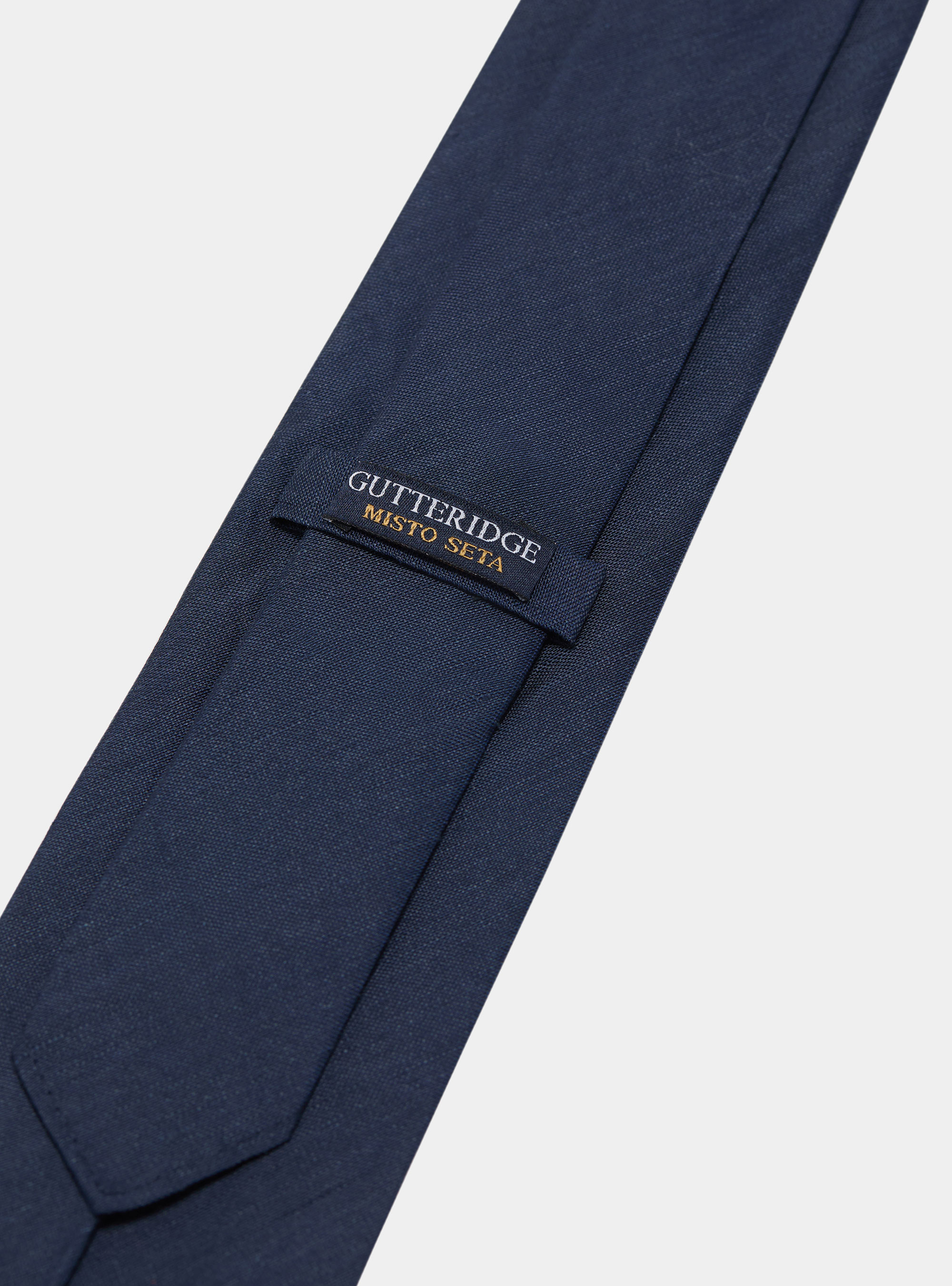 Cravate en soie et lin, BLEU MARINE