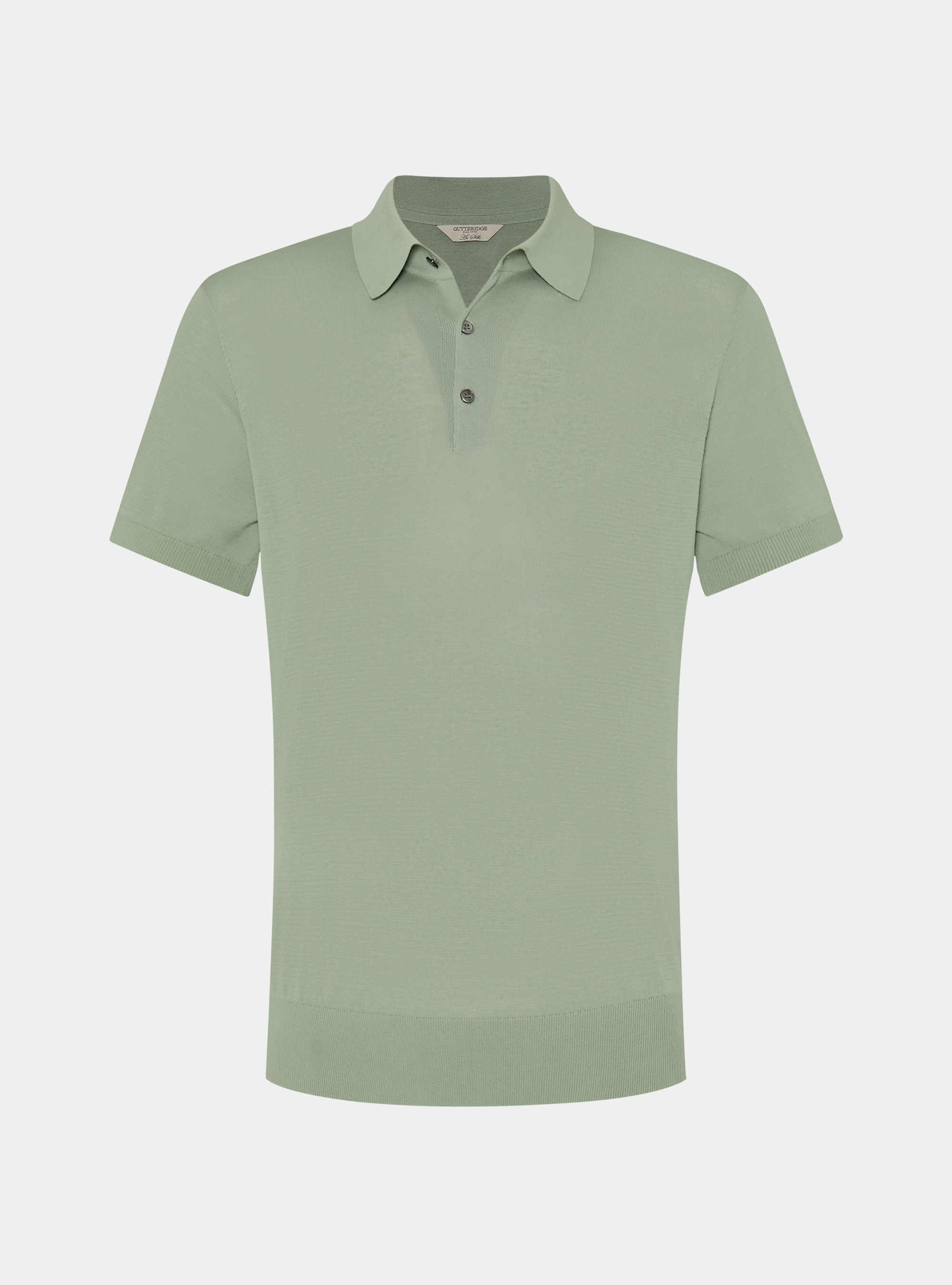 Cotton and silk polo shirt, SALVIA 0602C