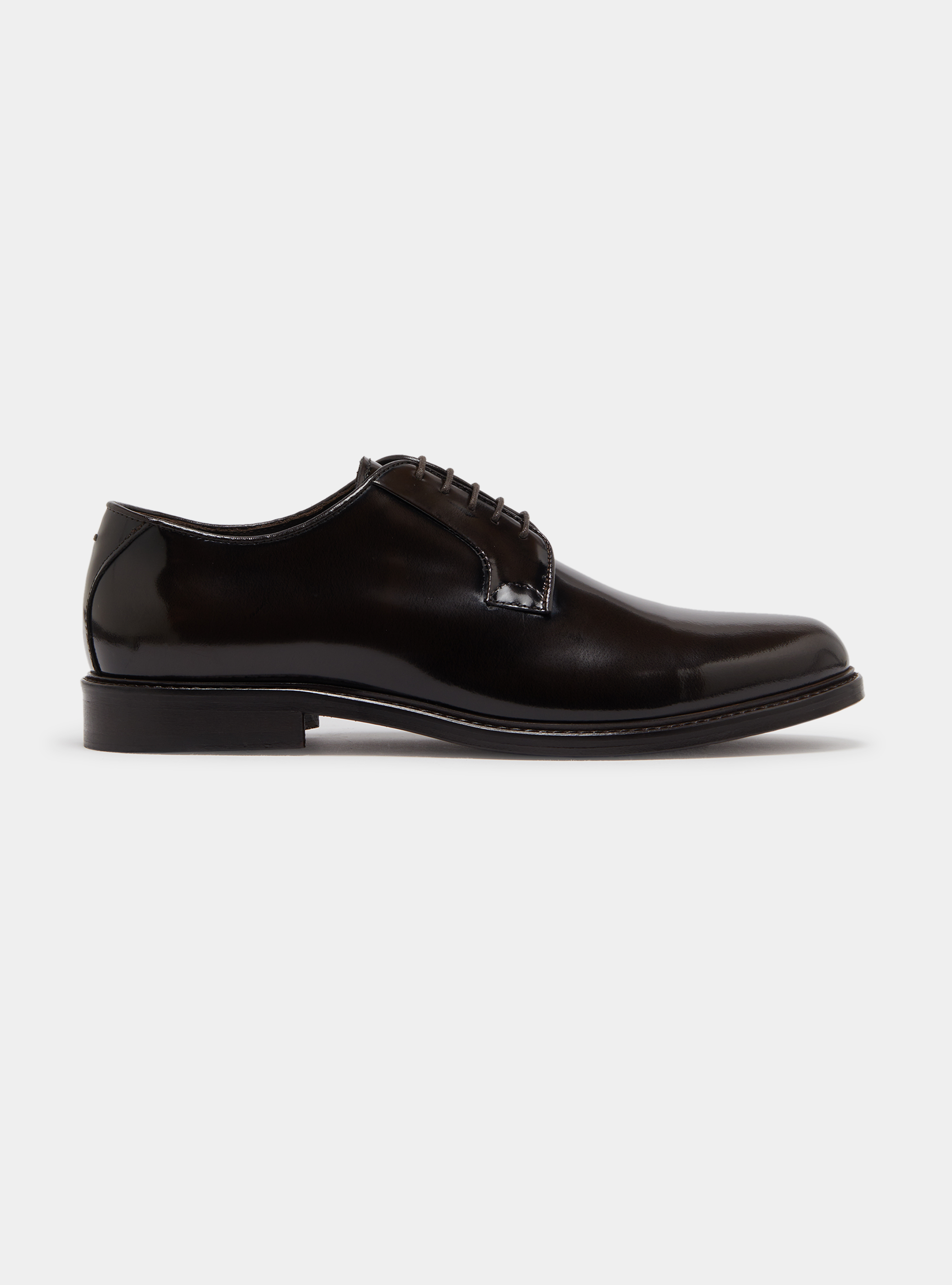 Abrasivated leather derby, BROWN