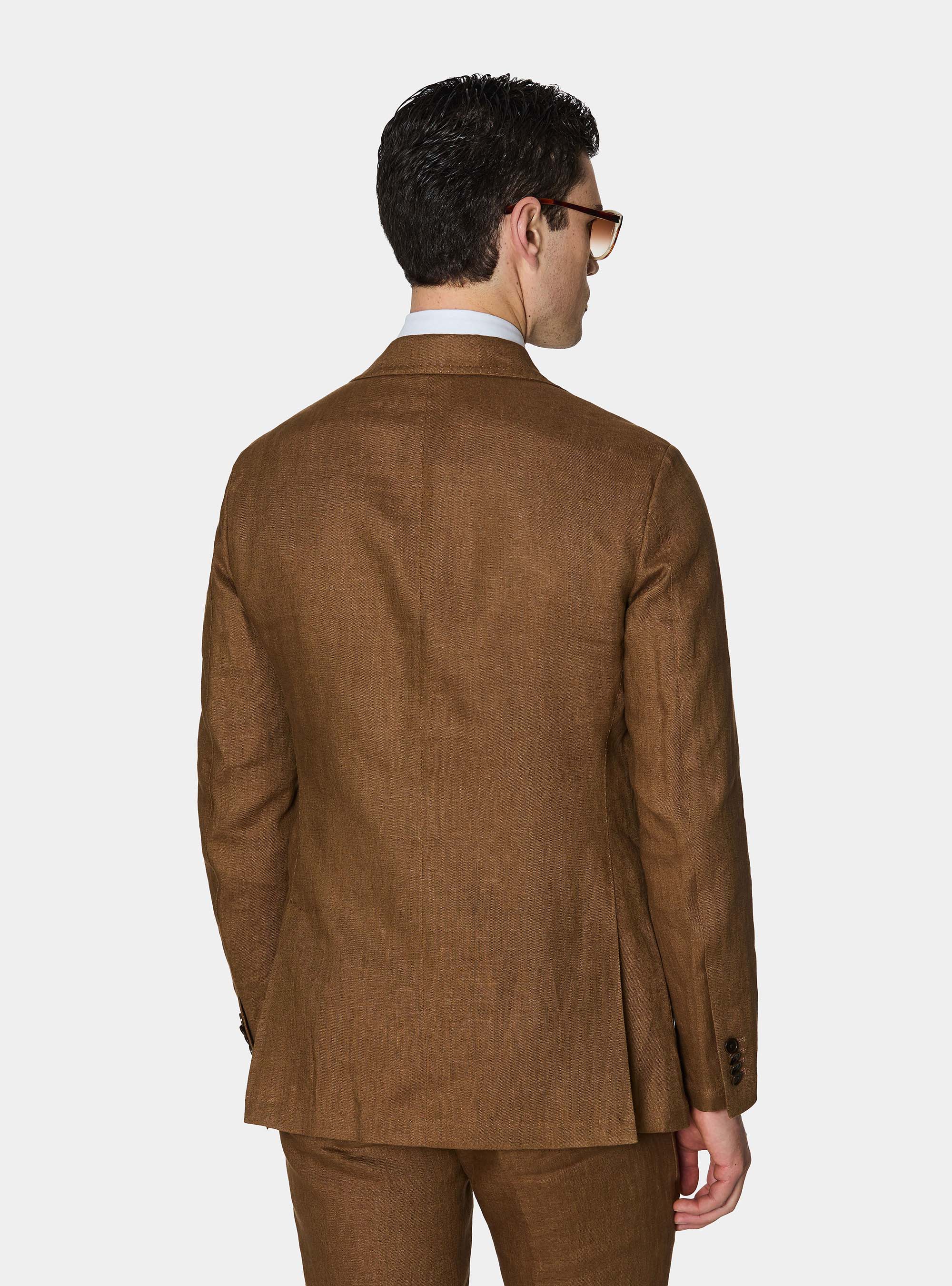 Veste de costume en pur lin, TABACCO 0533C
