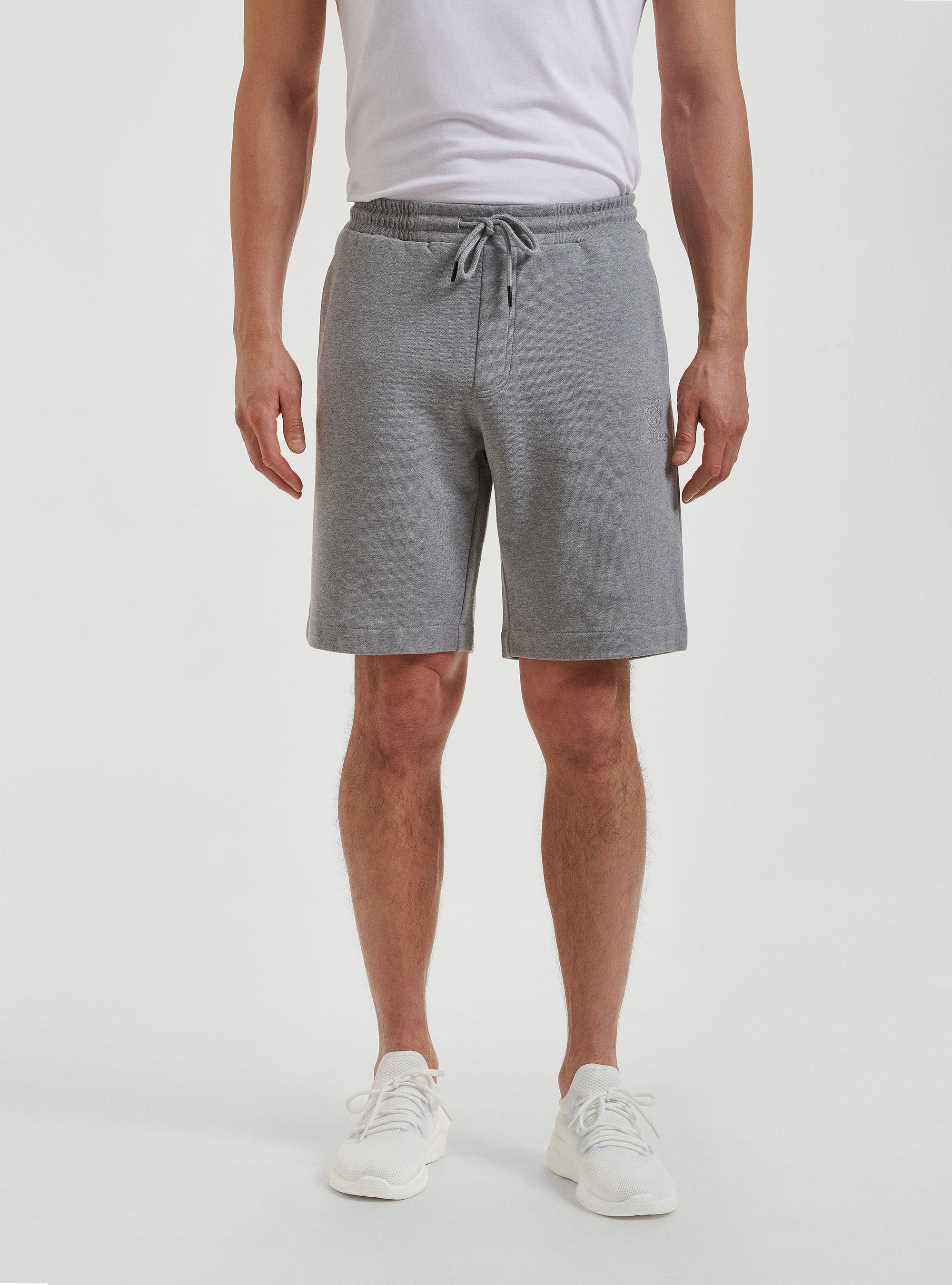 Bermuda in felpa, GRIGIO CHIARO MELANGE