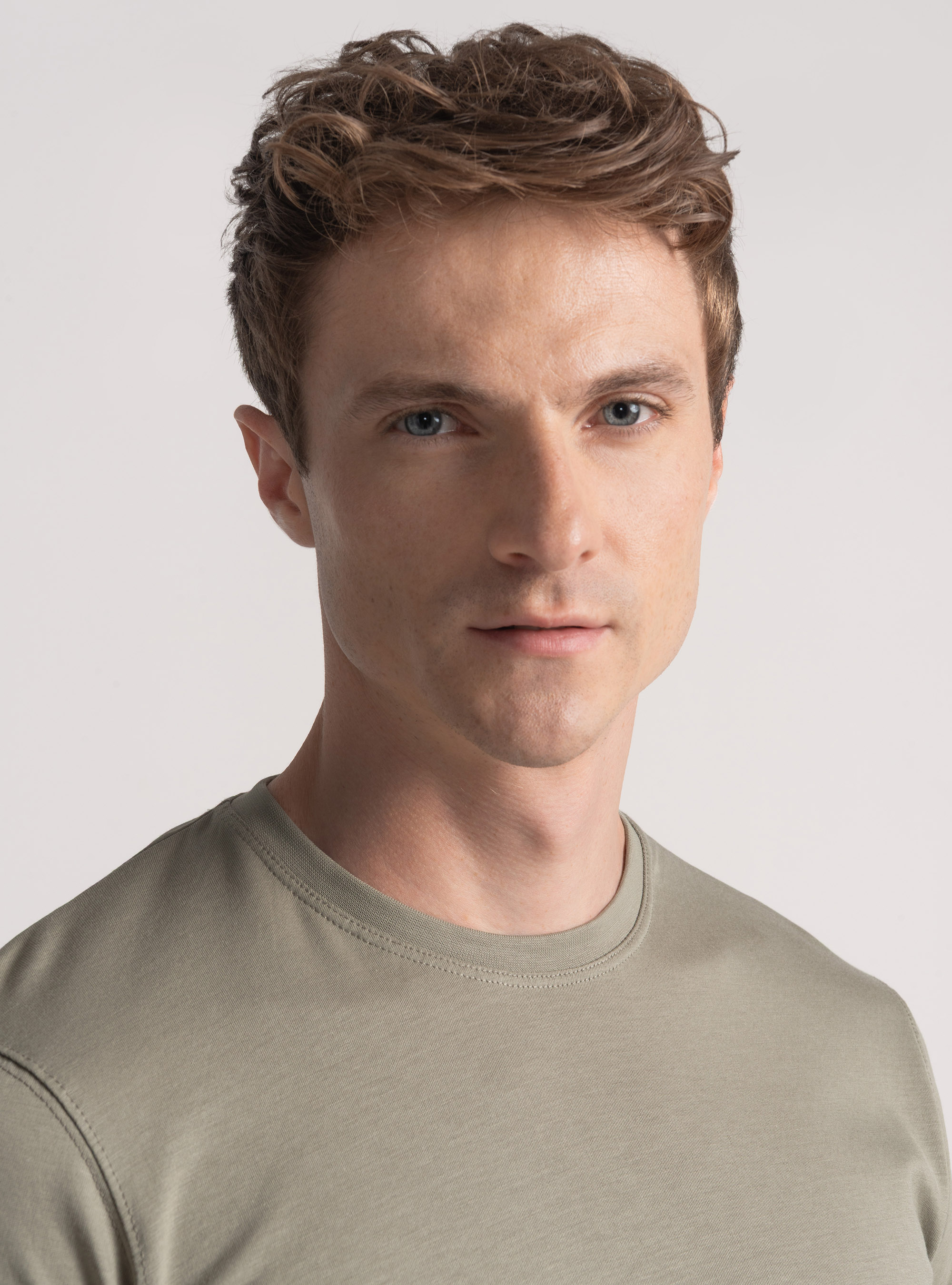 Half-sleeve T-shirt in Supima cotton, SALVIA 0602C