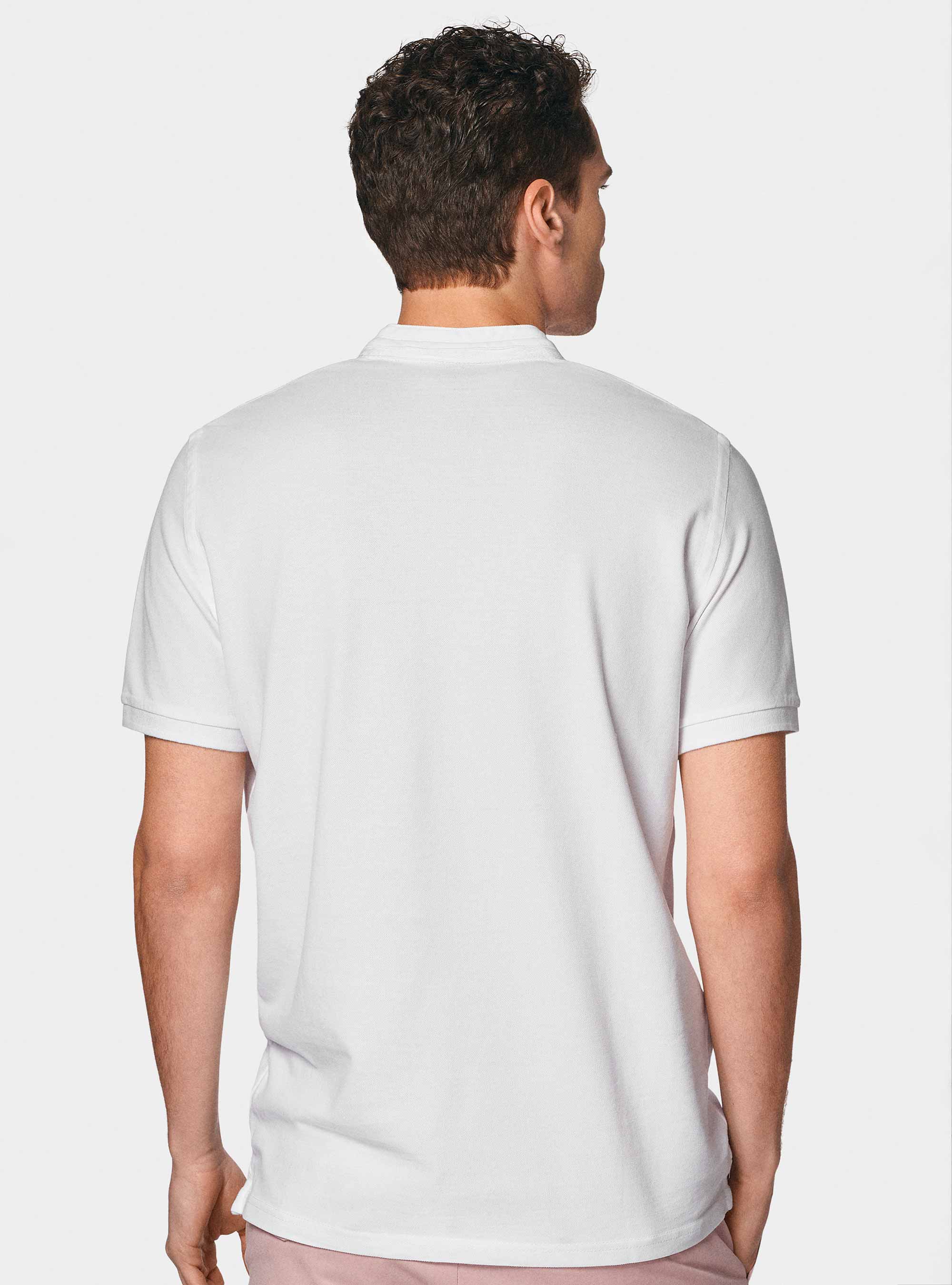 Polo de piqu&eacute; coreano, BLANCO