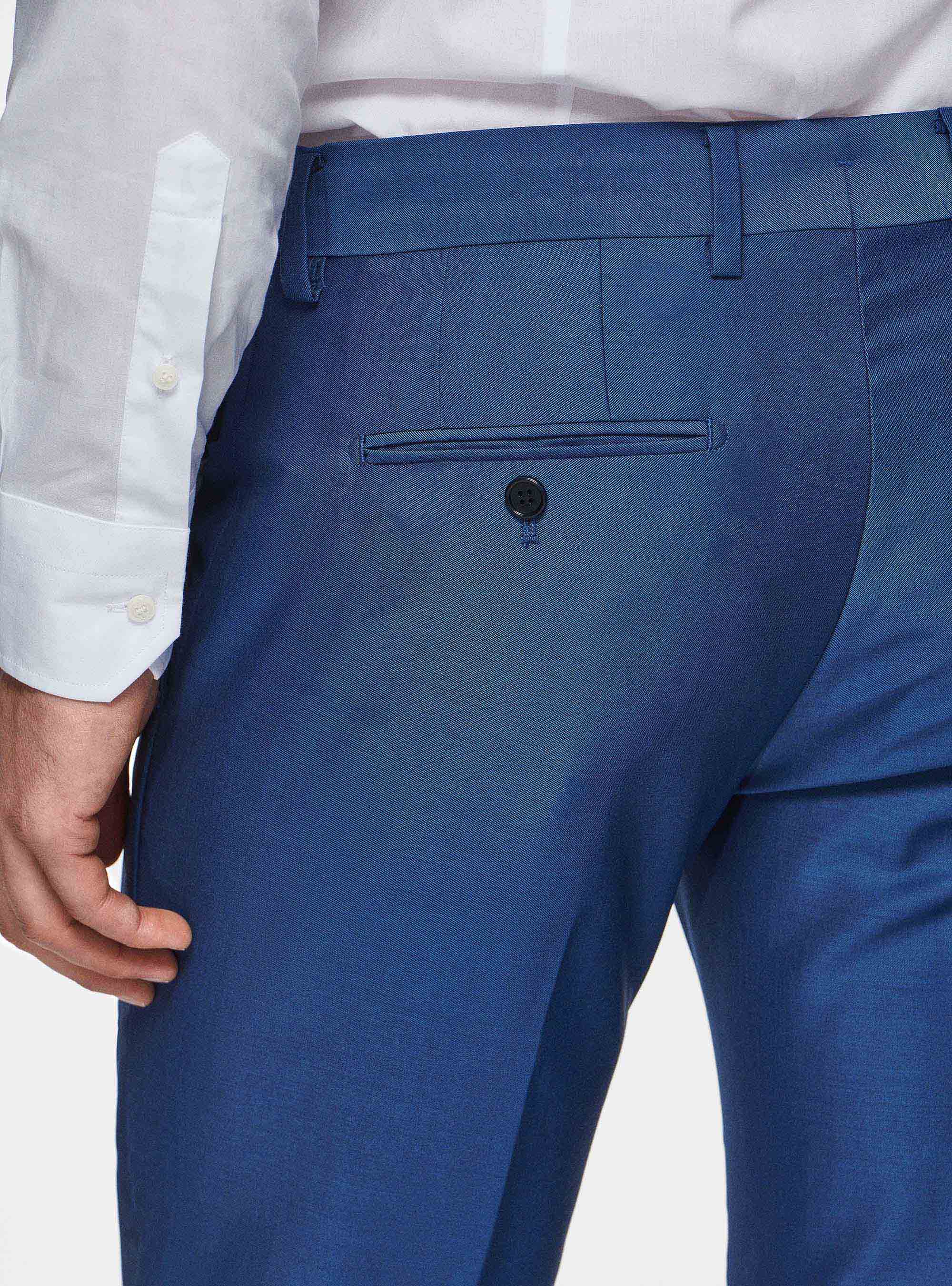 Trousers in pure 110's superfine wool, BLUE