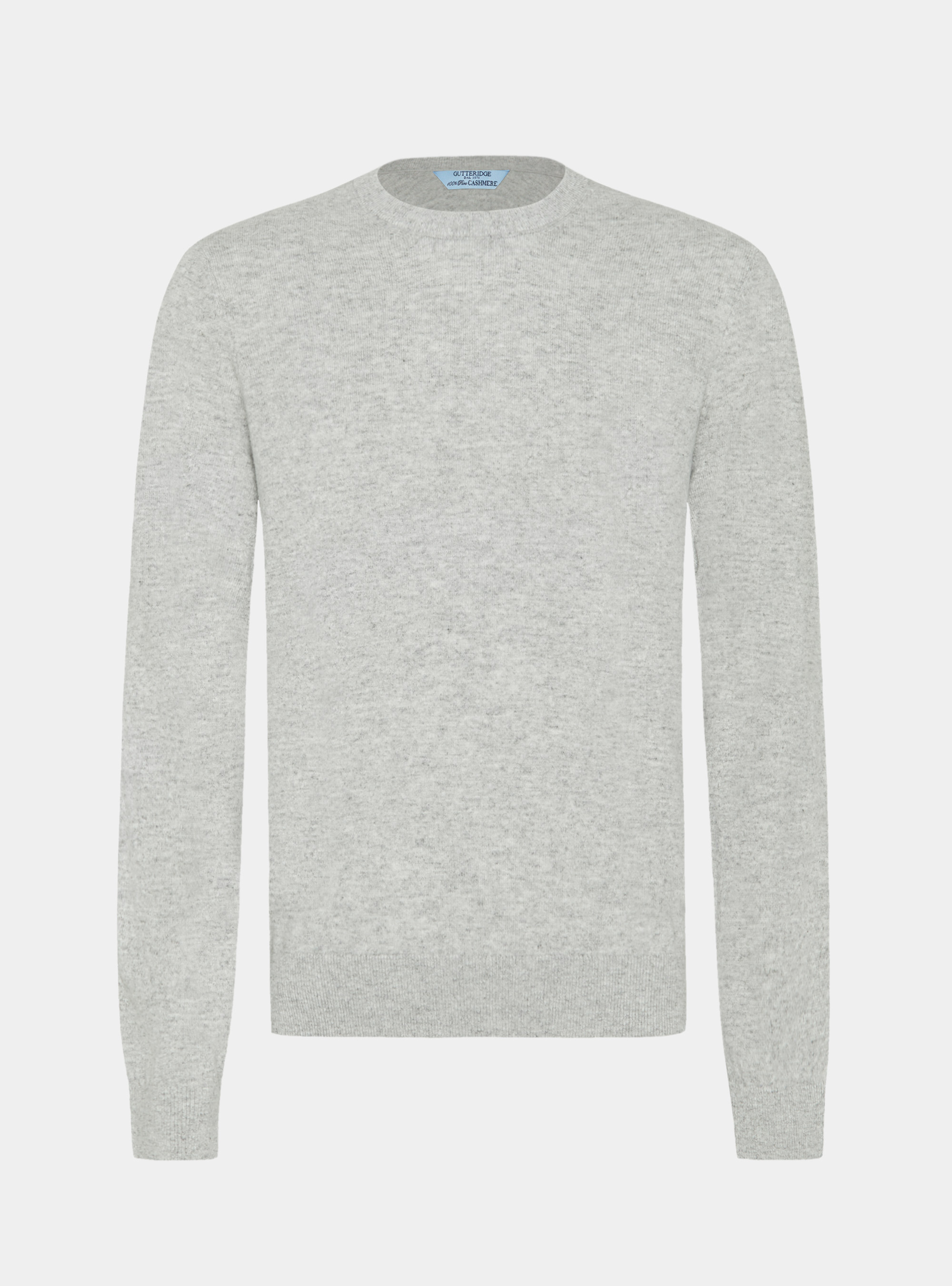 Cashmere crew-neck sweater, LIGHT GREY MELANGE