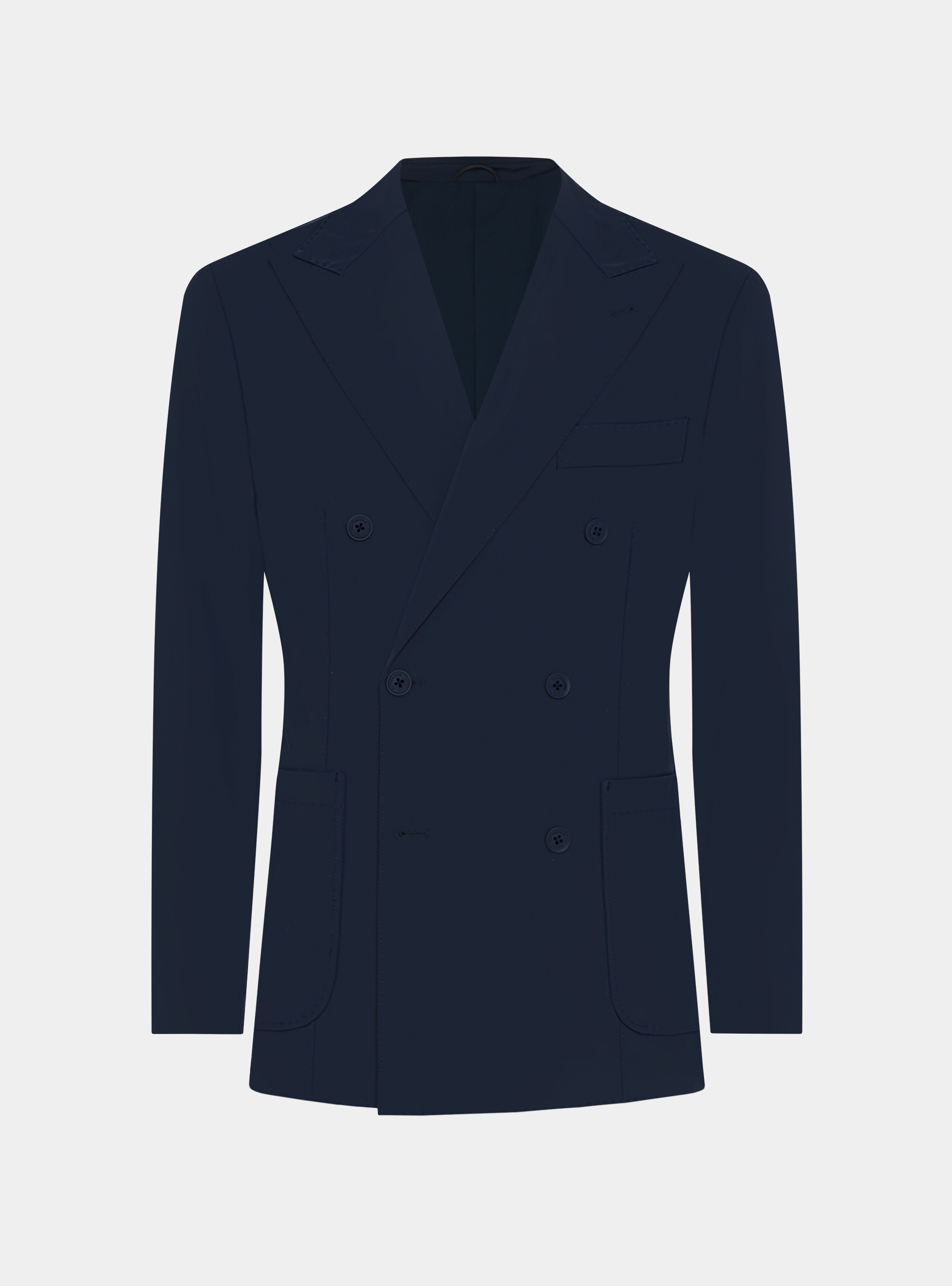 GT01 double-breasted blazer in stretch jersey, NAVY BLUE