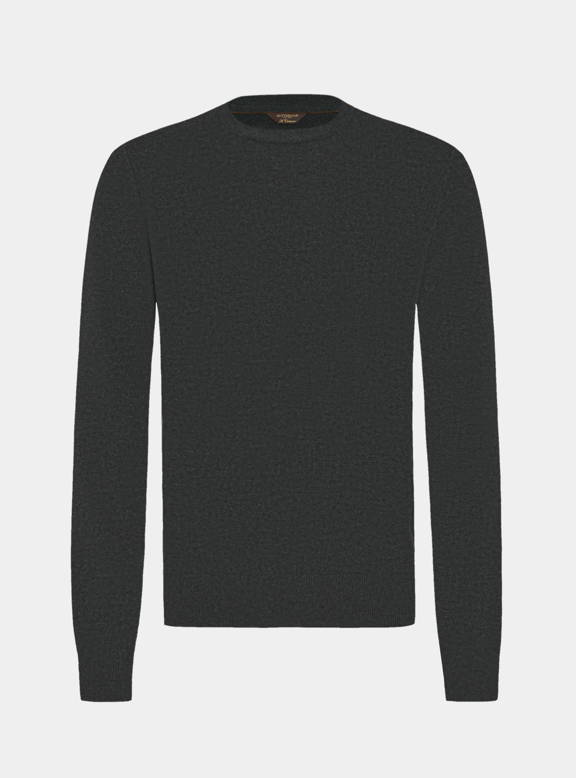 Maglia girocollo in lana lambswool e cashmere, ASFALTO