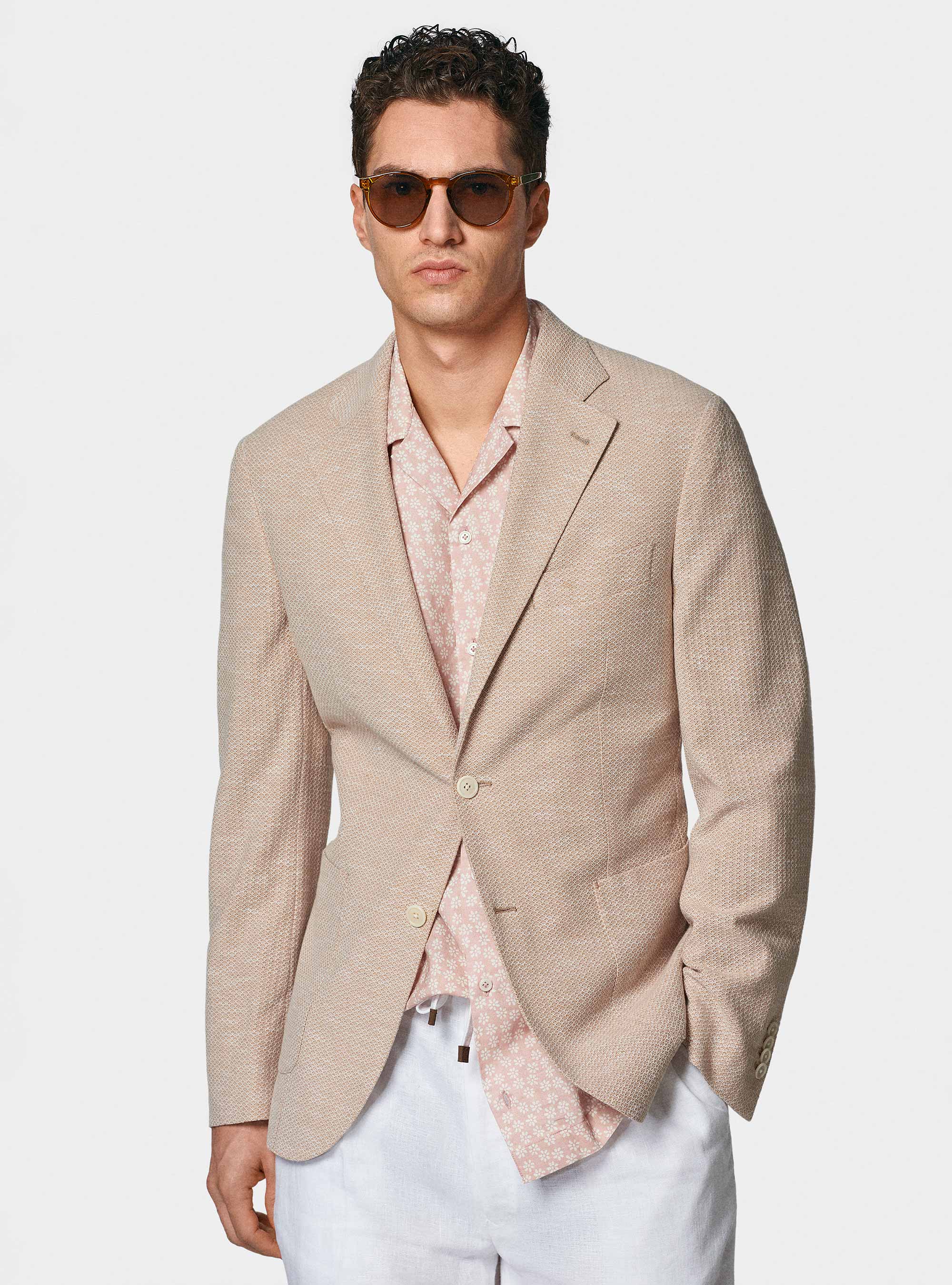 Cotton and linen jersey blazer, PESCA 0461C