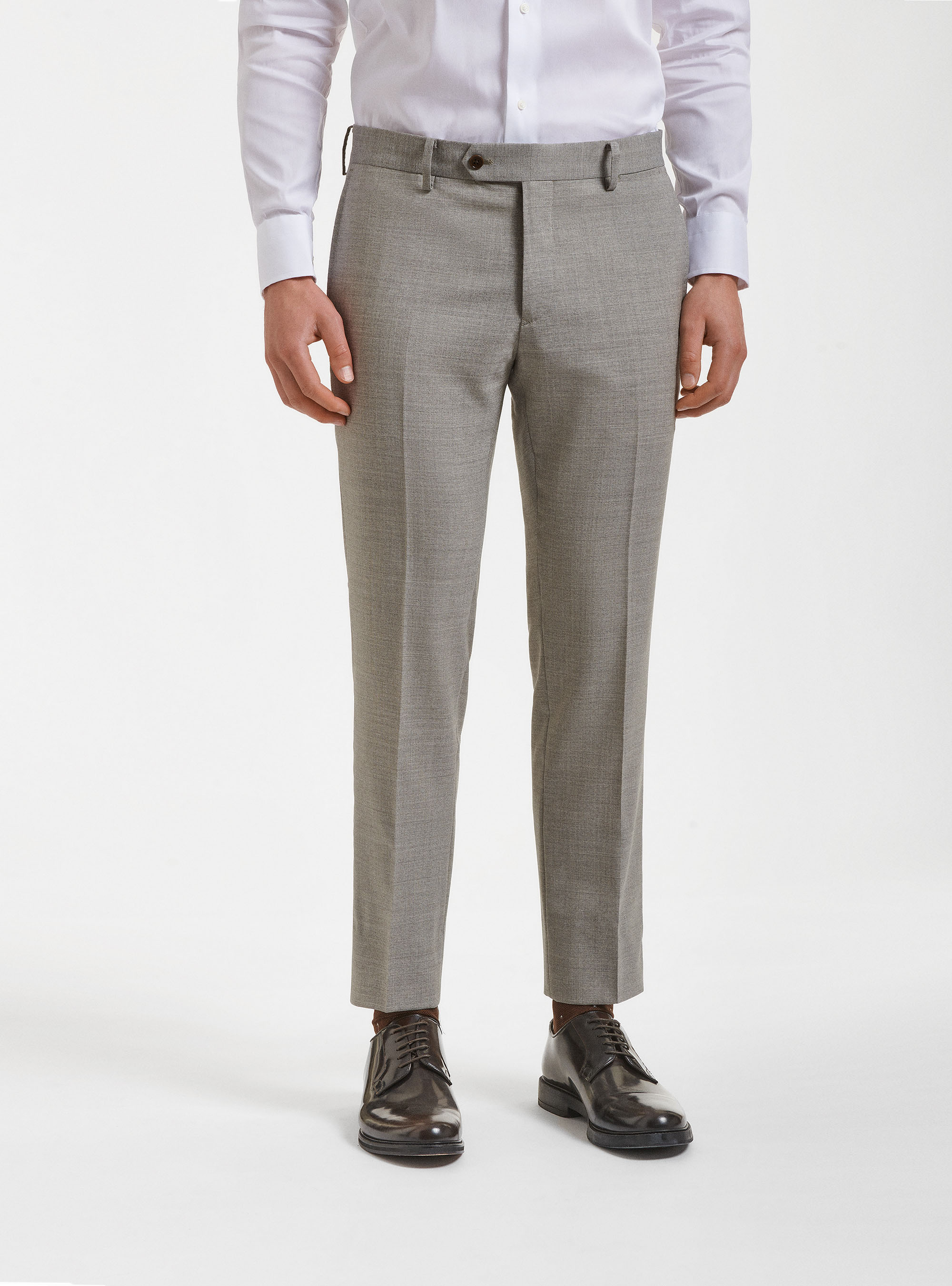 Pure wool suit trousers Vitale Barberis Canonico, ECRU