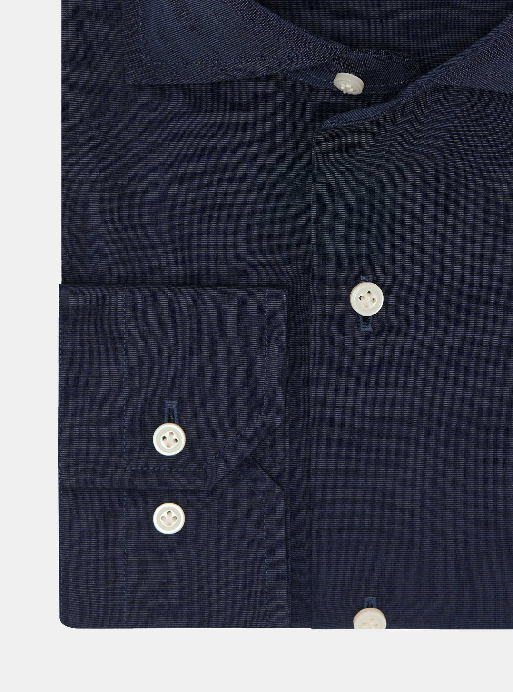 Camisa de algod&oacute;n fil a fil, AZUL MARINO