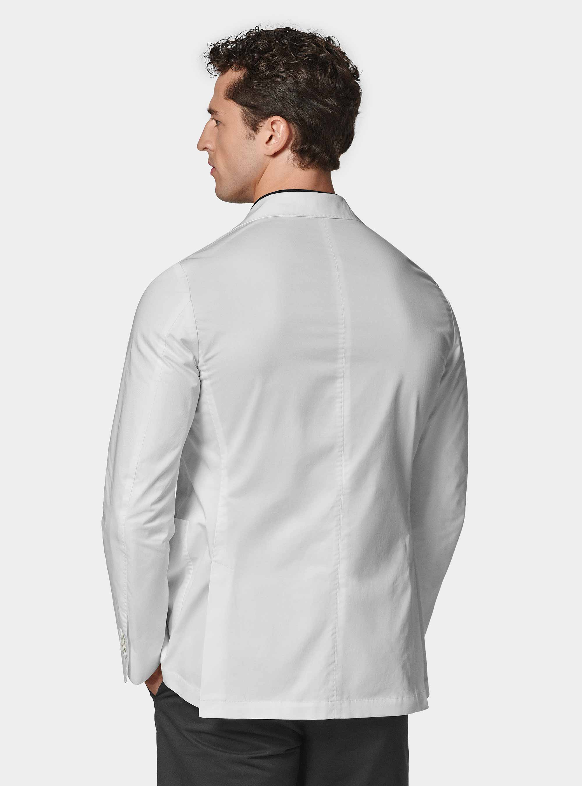 Giacca in cotone popeline, BIANCO