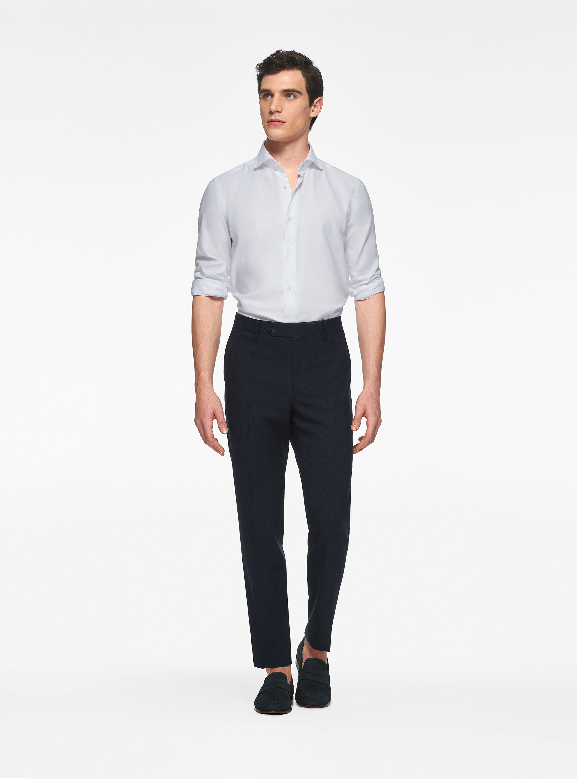 Drop 4 trousers in pure wool, MULTICOLOR