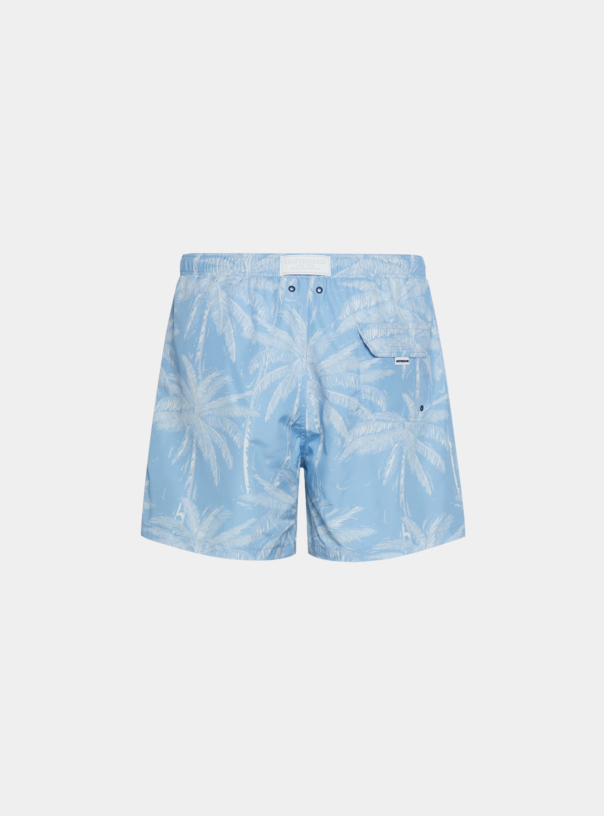 Palm print swimwear, LIGHT BLUE