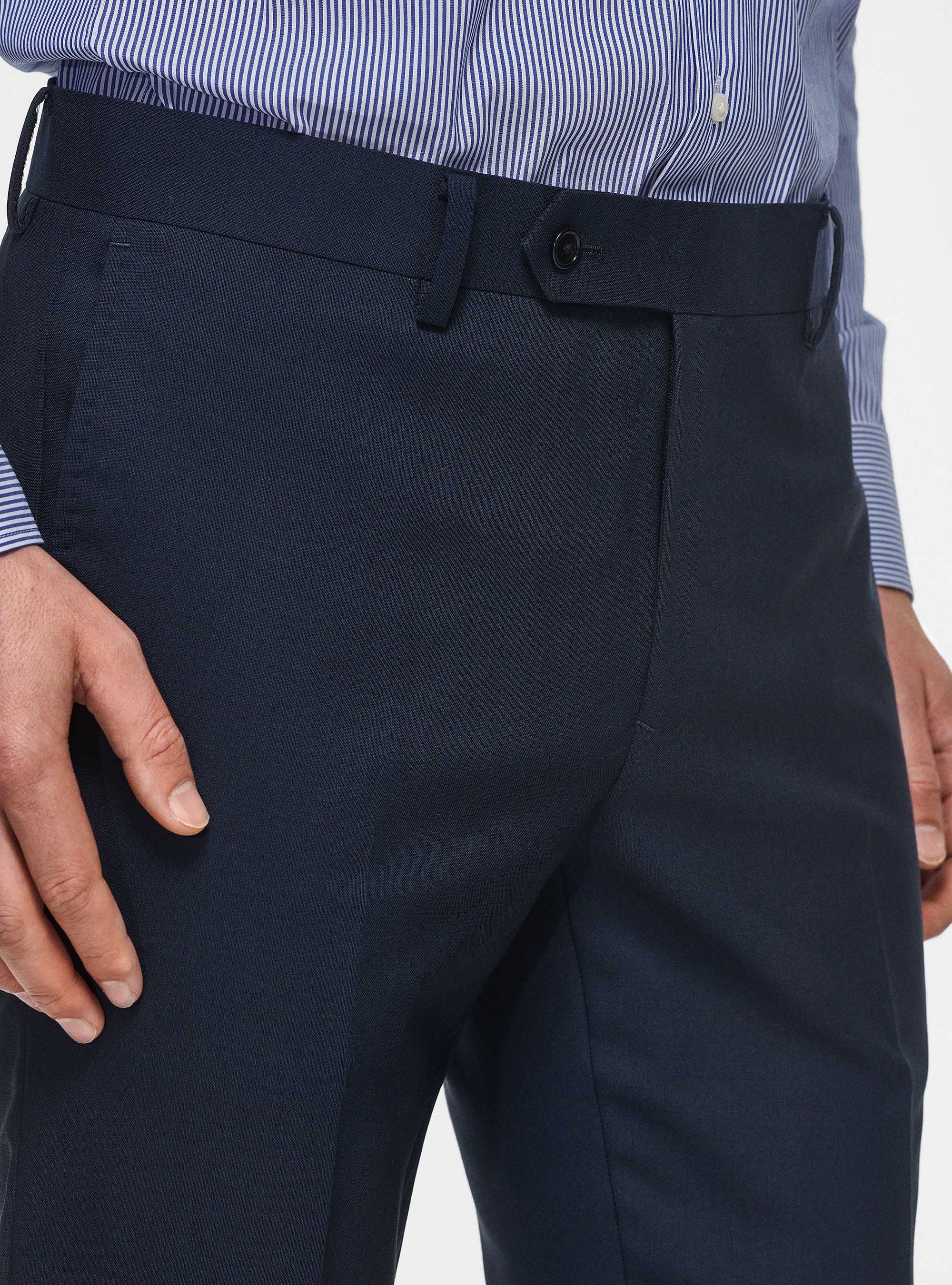 Pantalon en pure laine Vitale Barberis Canonico, BLEU