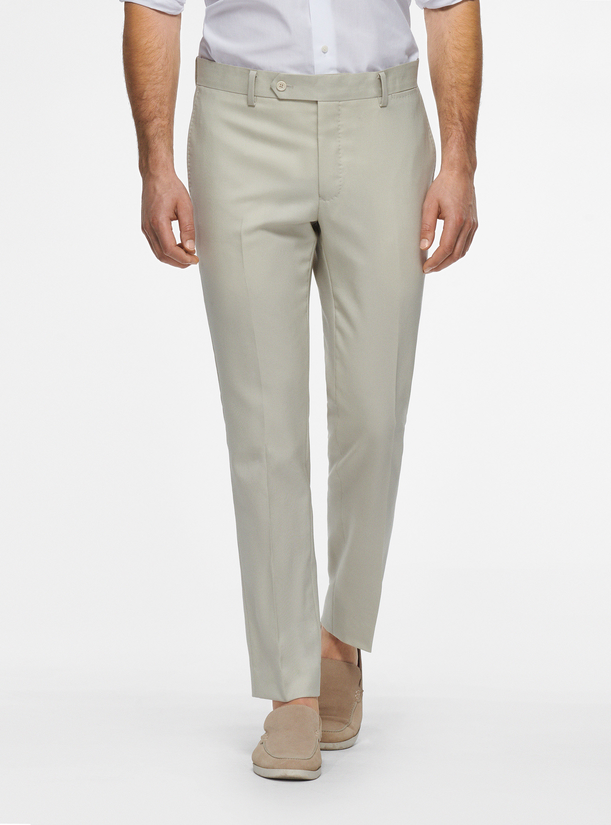 Pure wool trousers Vitale Barberis Canonico, OFF-WHITE