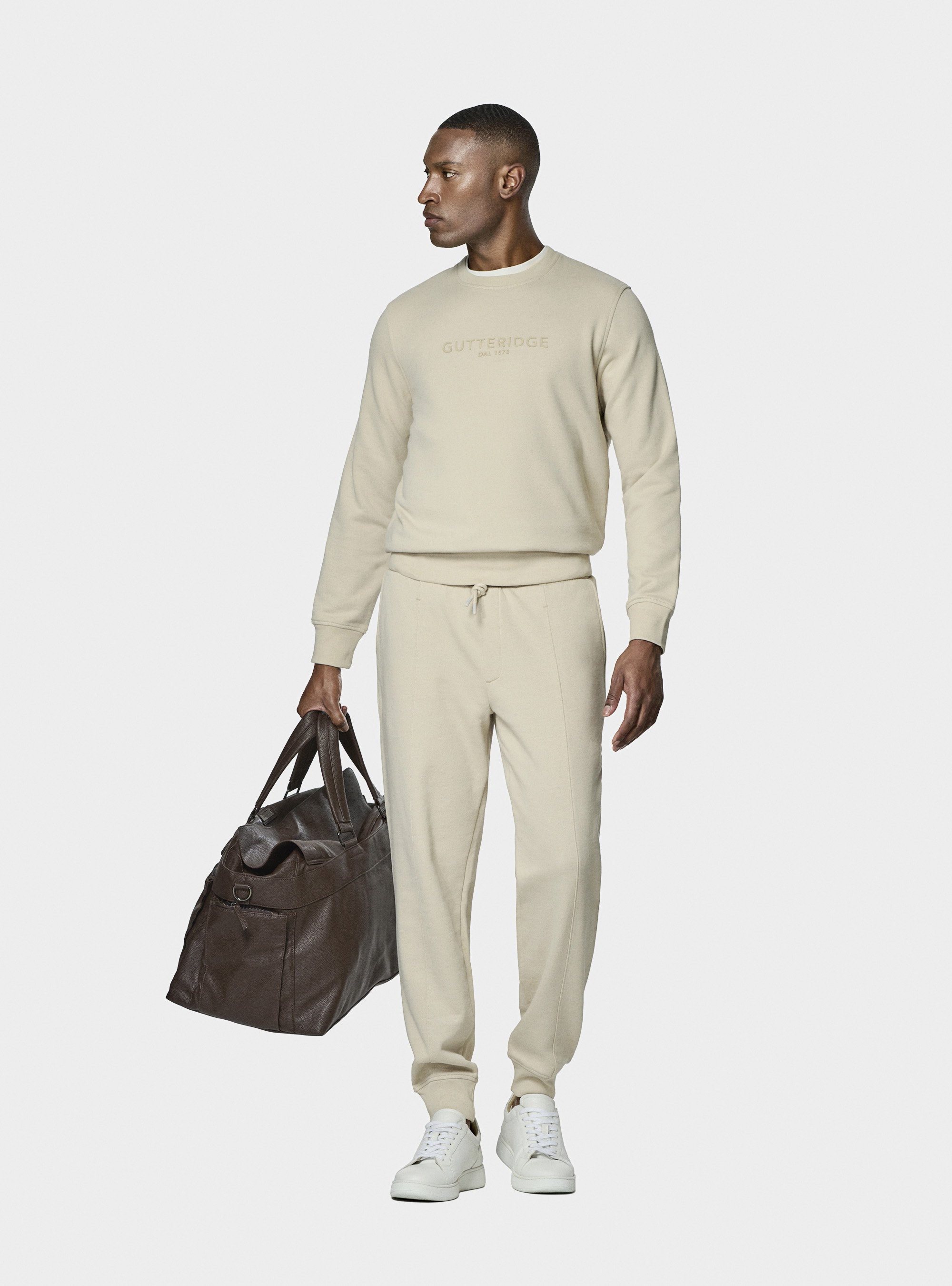 GT01 fleece sports trousers, ECRU 0536C