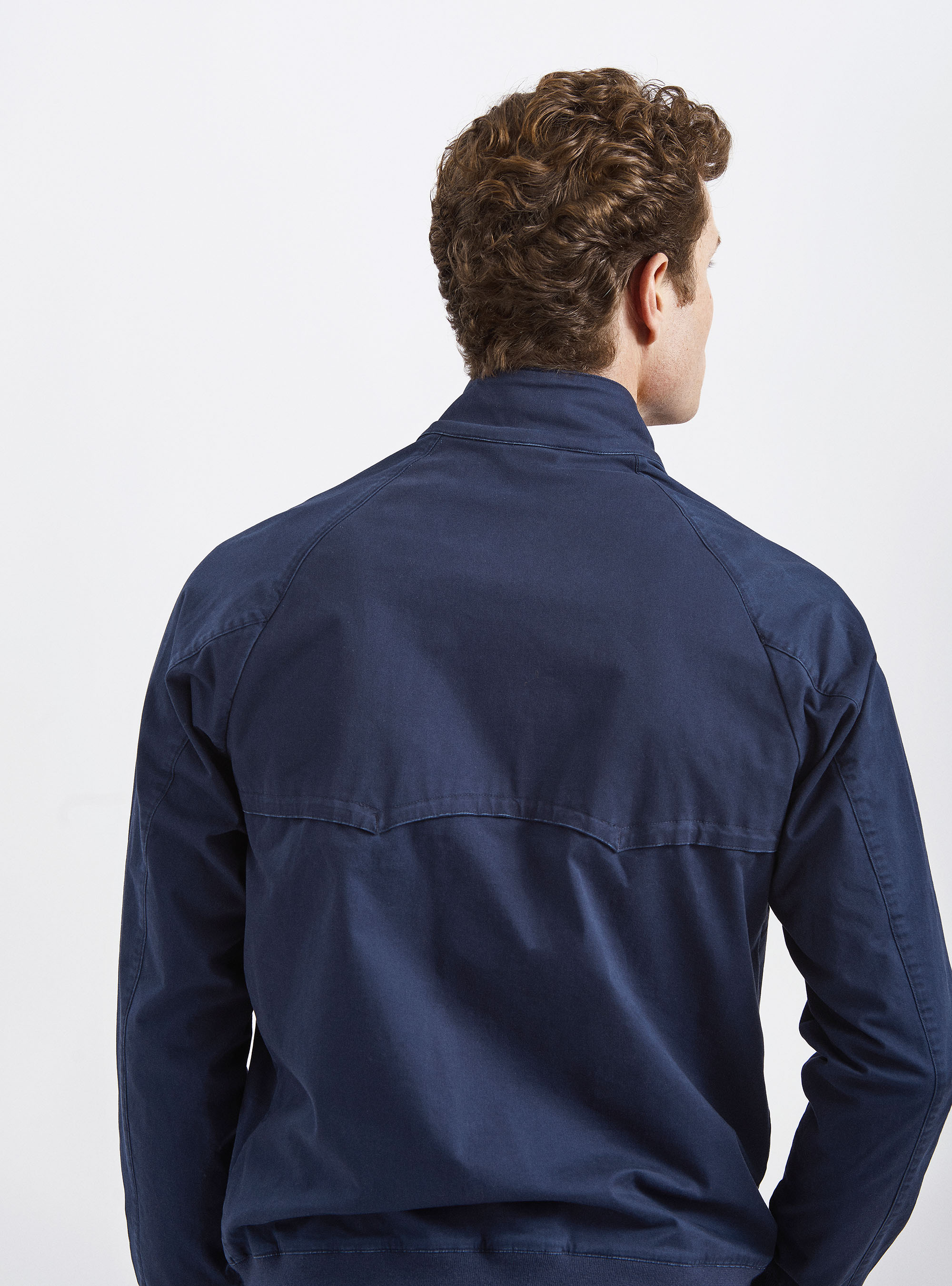 Bomber in twill di cotone stretch, BLU NAVY