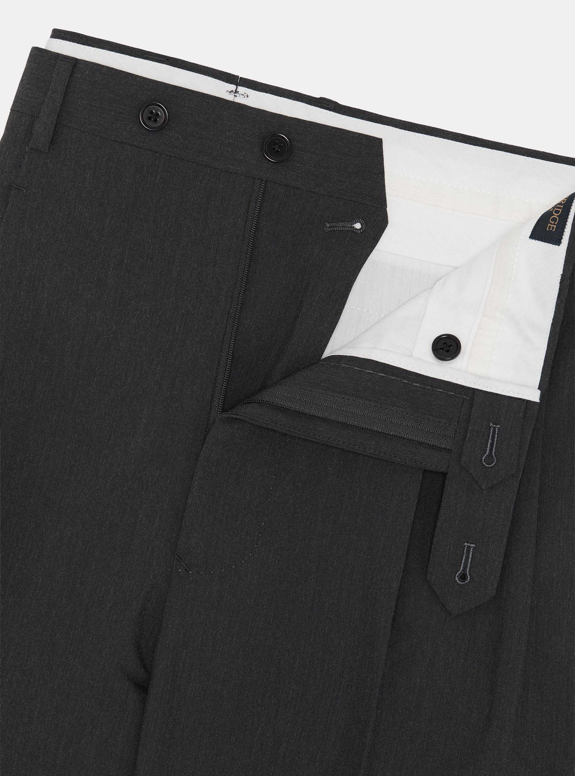 Pantalon classique &agrave; pinces, ASPHALTE