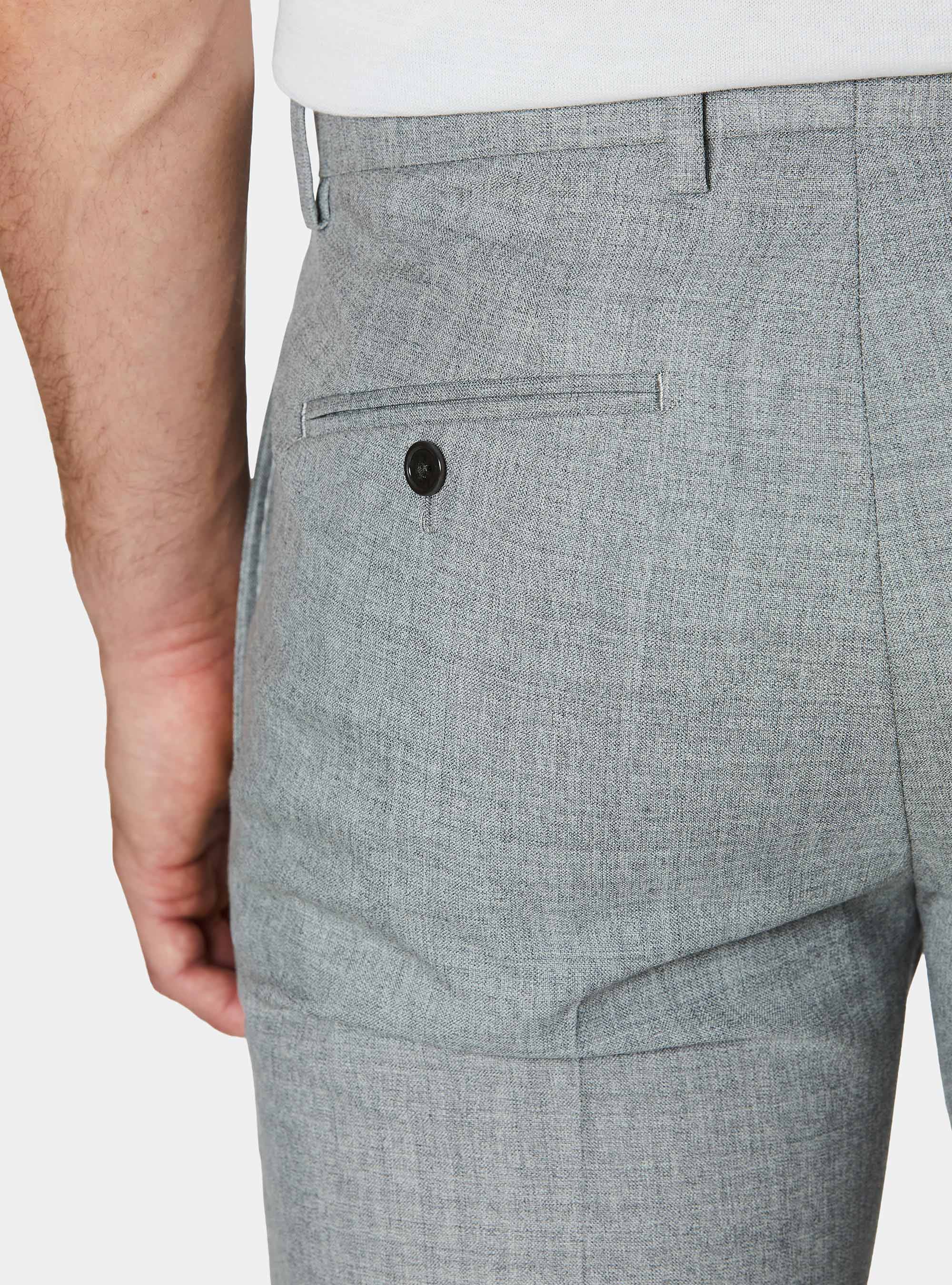 Vitale Barberis Canonico pure wool suit trousers, LIGHT GREY MELANGE