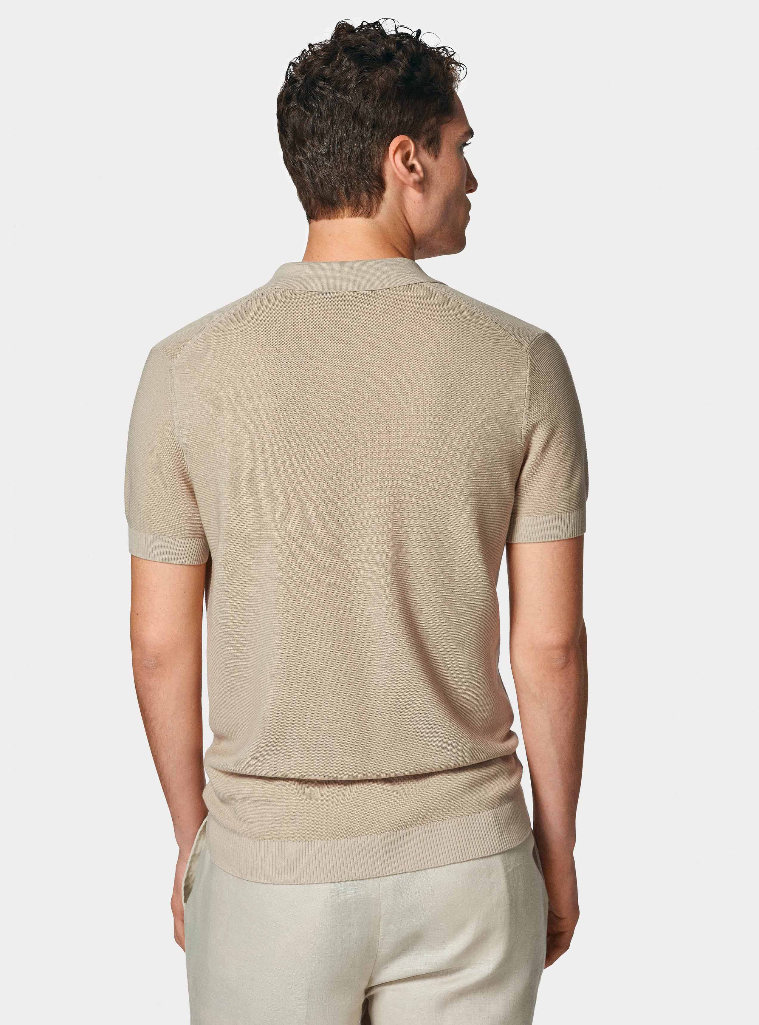 Polo &agrave; tricot&eacute;s en coton extra-fin, &Atilde; CRU