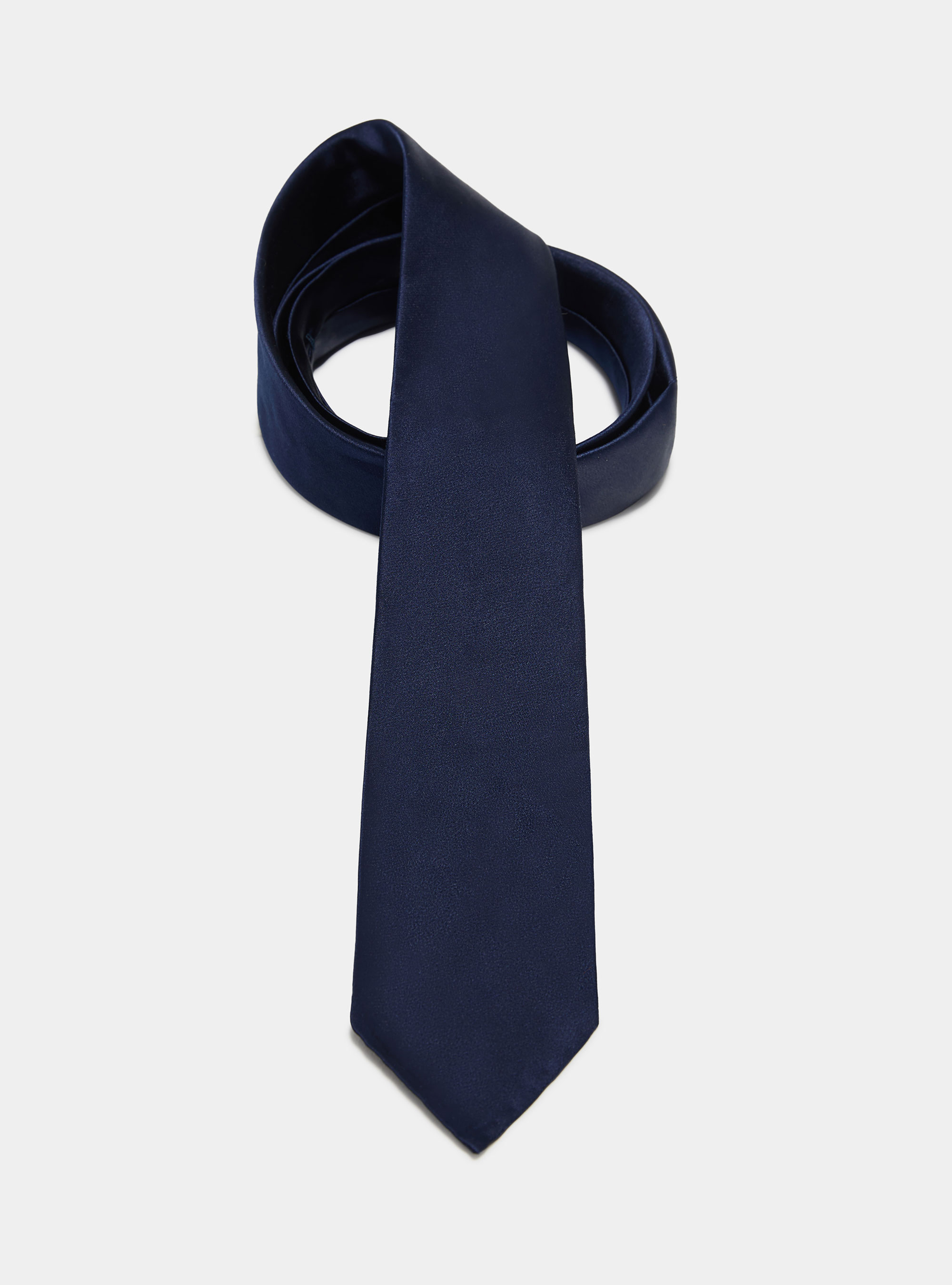 Ungef&uuml;tterte Seidenkrawatte, NAVY 0218C