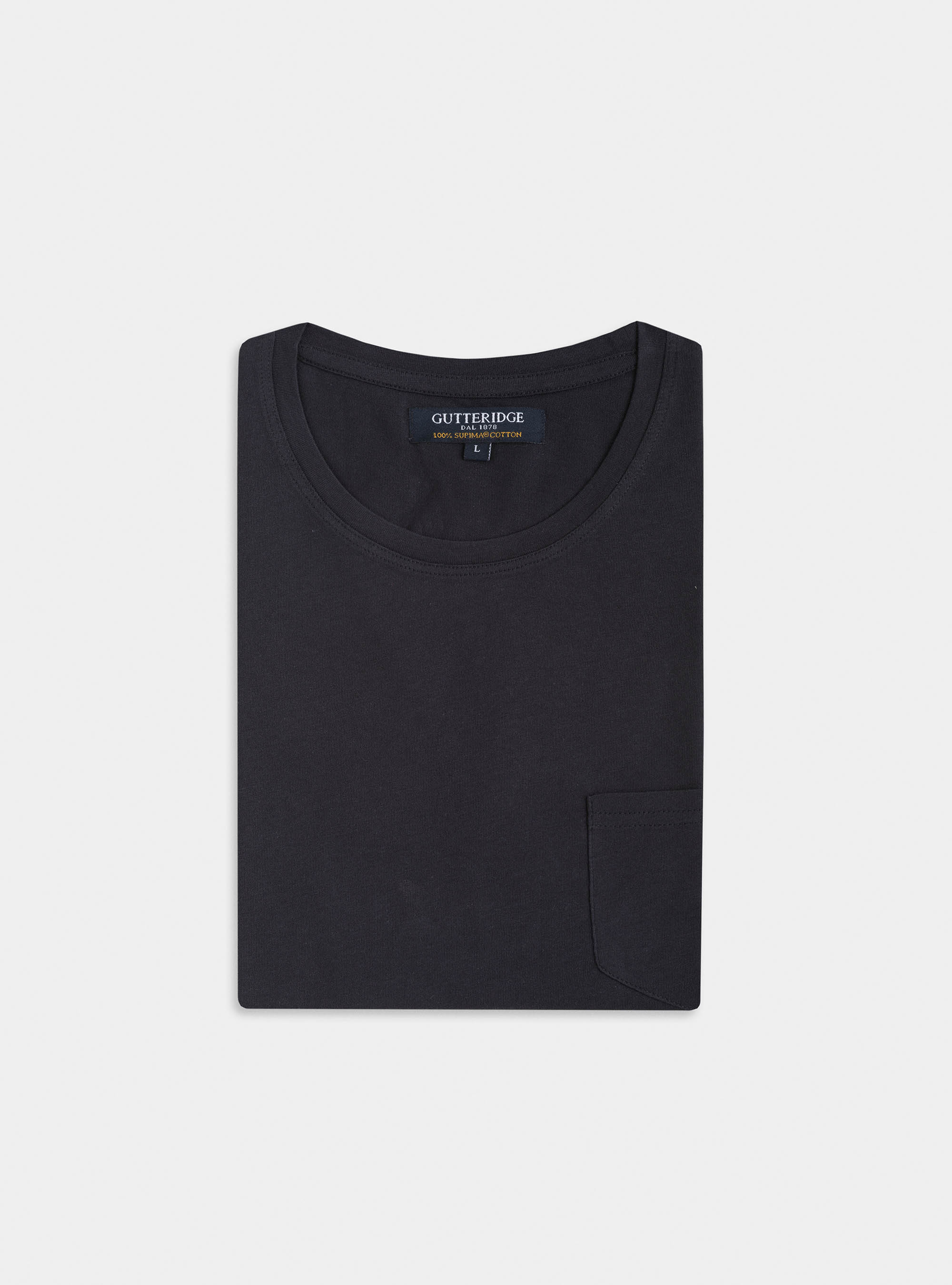 Supima cotton jersey t-shirt with pocket, NAVY BLUE