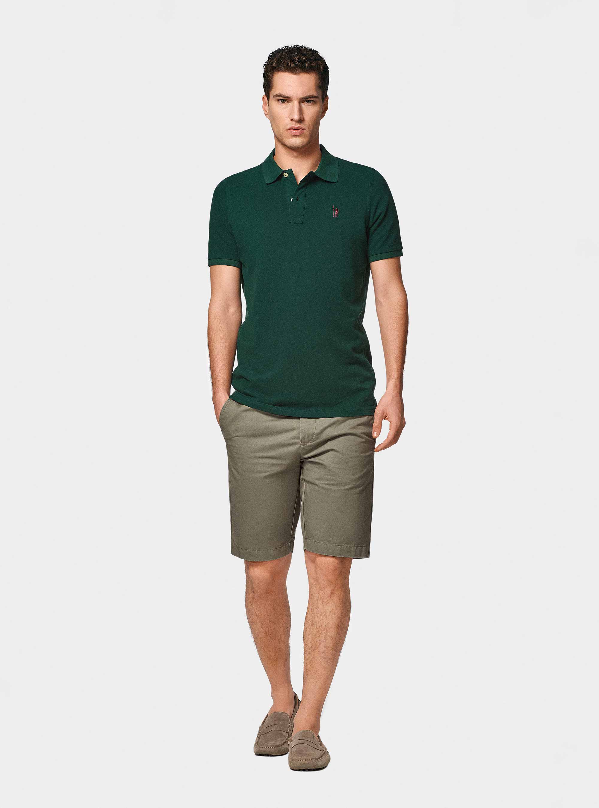 Polo classique en piqu&eacute;, OLIVE