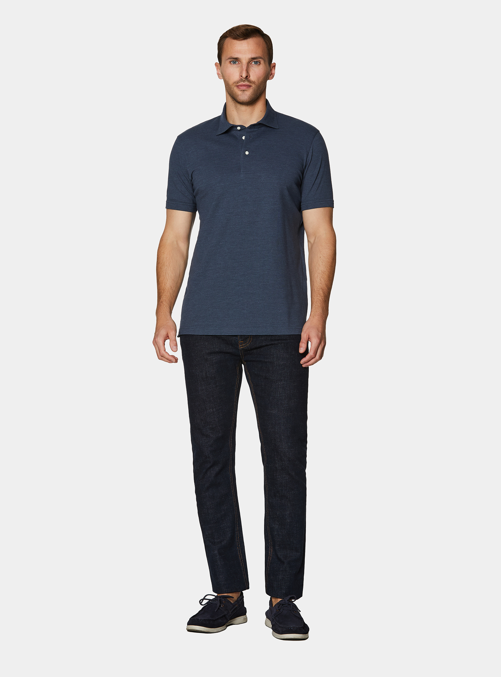 Polo de piqu&eacute; el&aacute;stico GT01, AZUL TINTA