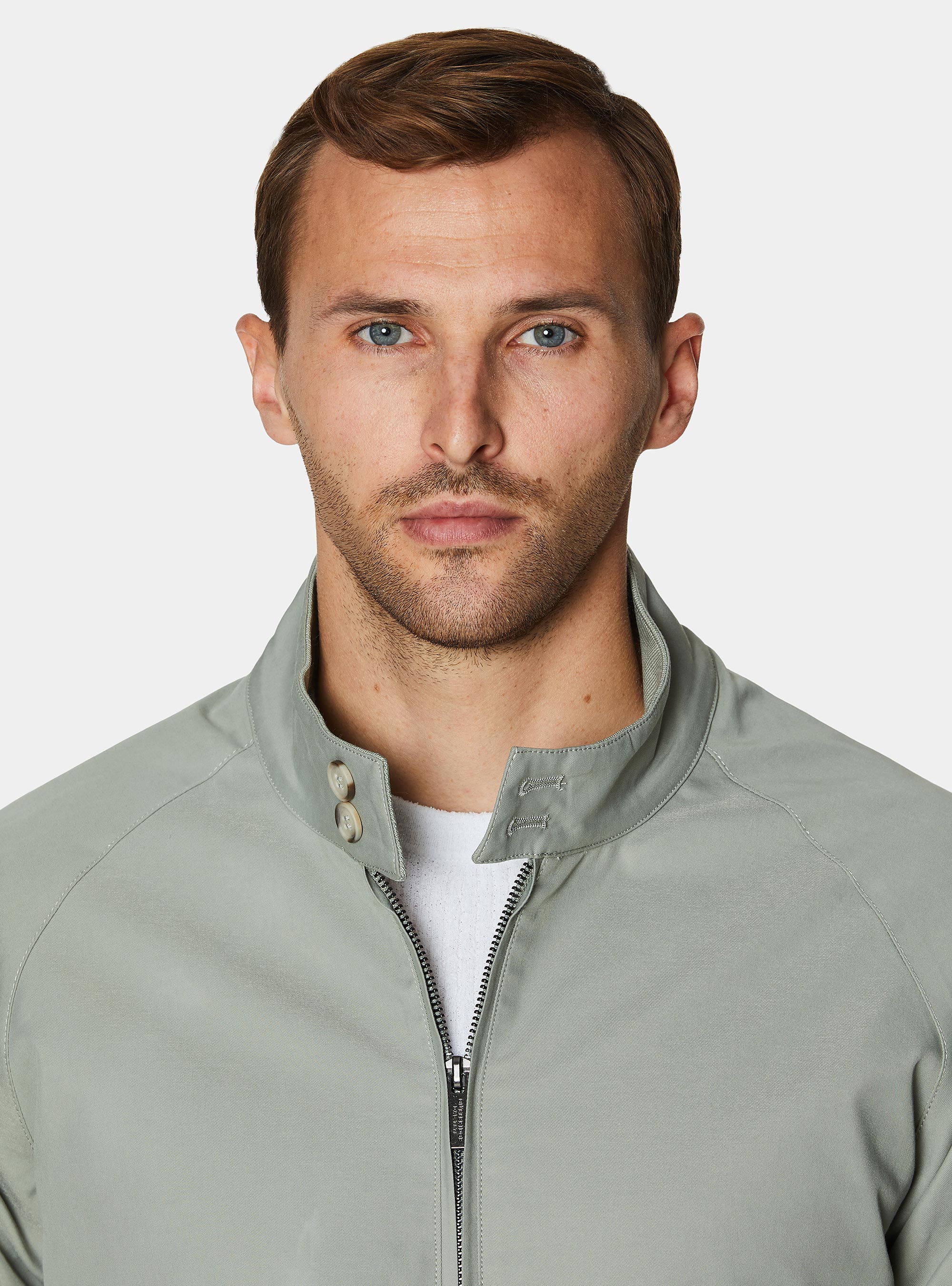Blouson en coton m&eacute;lang&eacute;, SALVIA 0602C