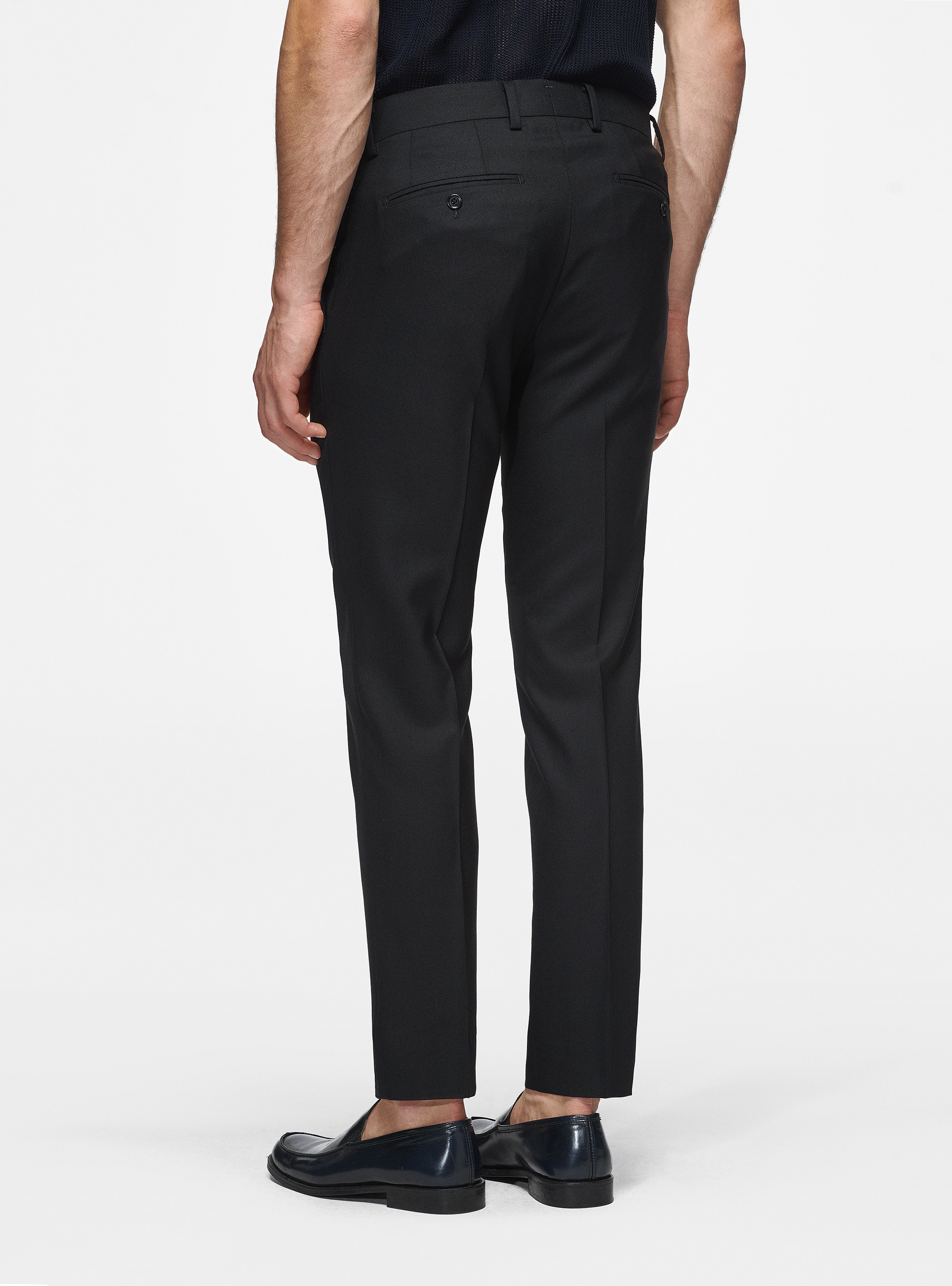 Pantalon en pure laine Vitale Barberis Canonico, NOIR