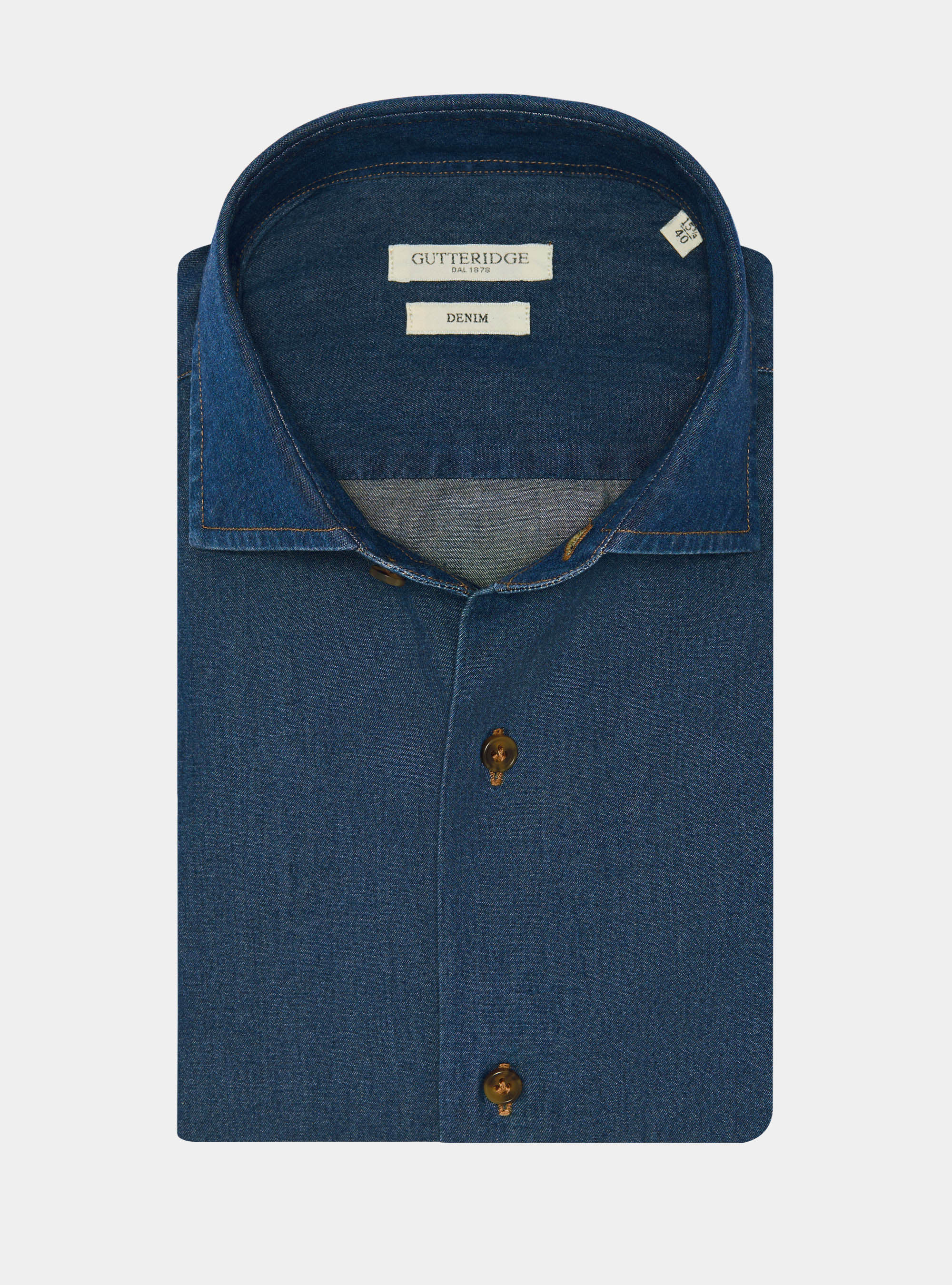 Cotton chambray shirt, NAVY BLUE