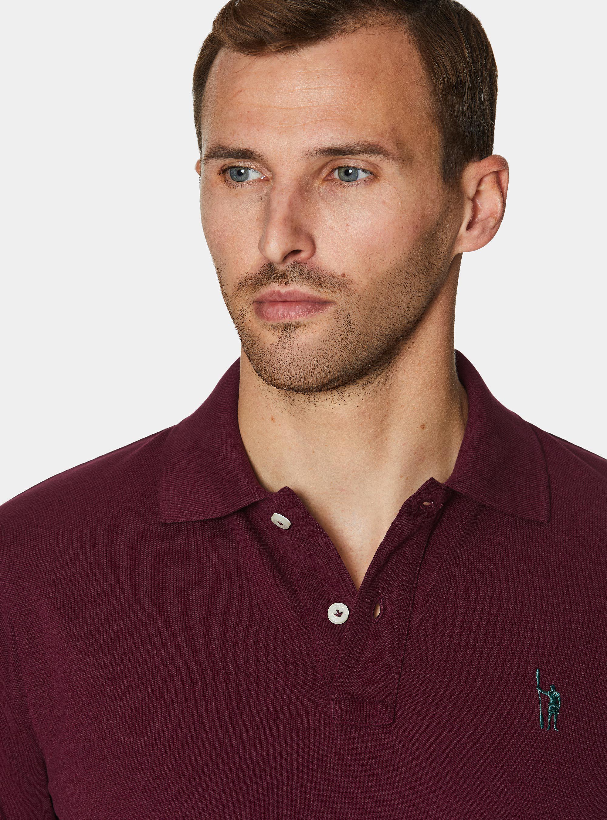 Polo cl&aacute;sico de piqu&eacute;, BURDEOS