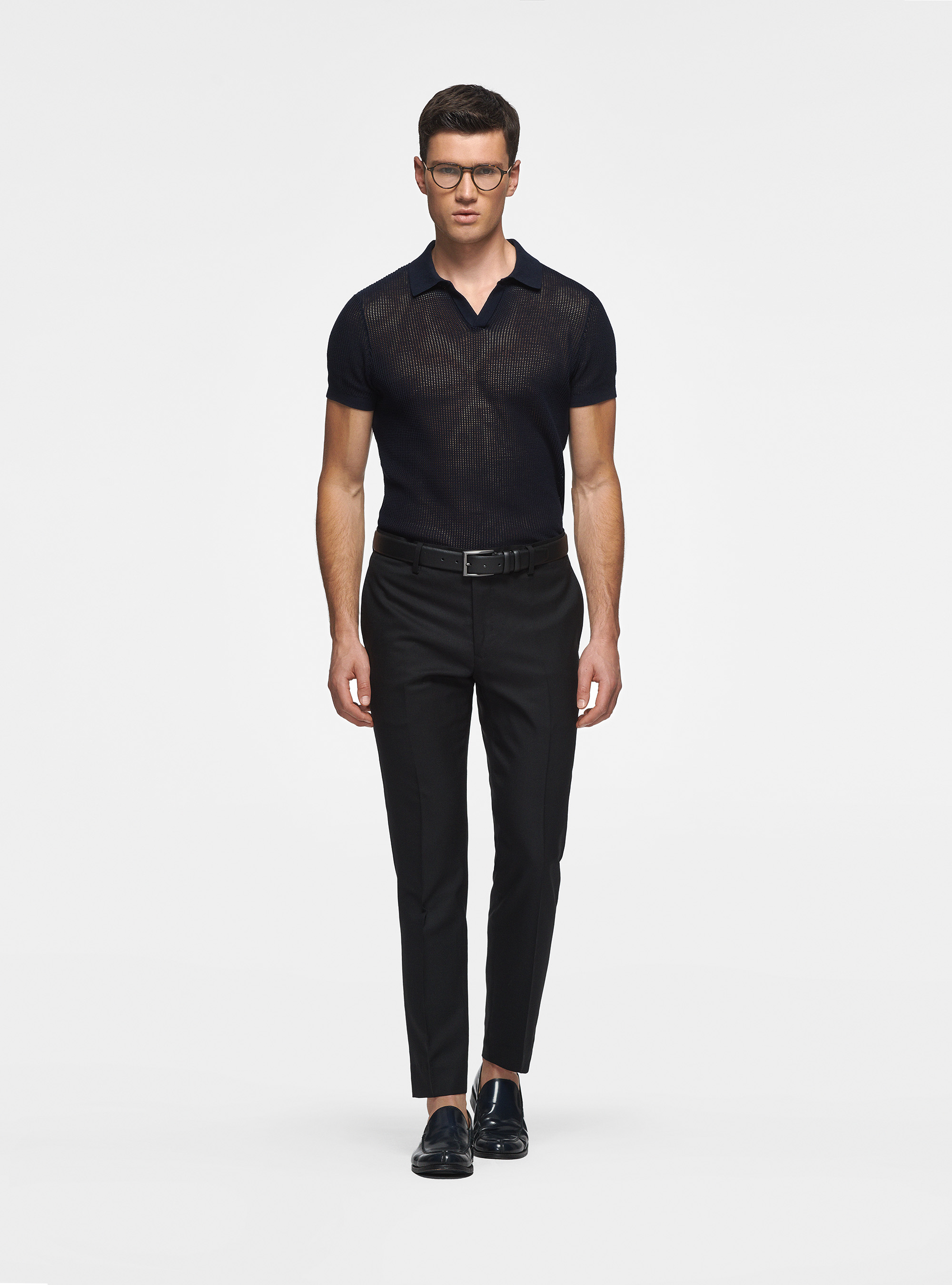 Pantalon en pure laine Vitale Barberis Canonico, NOIR