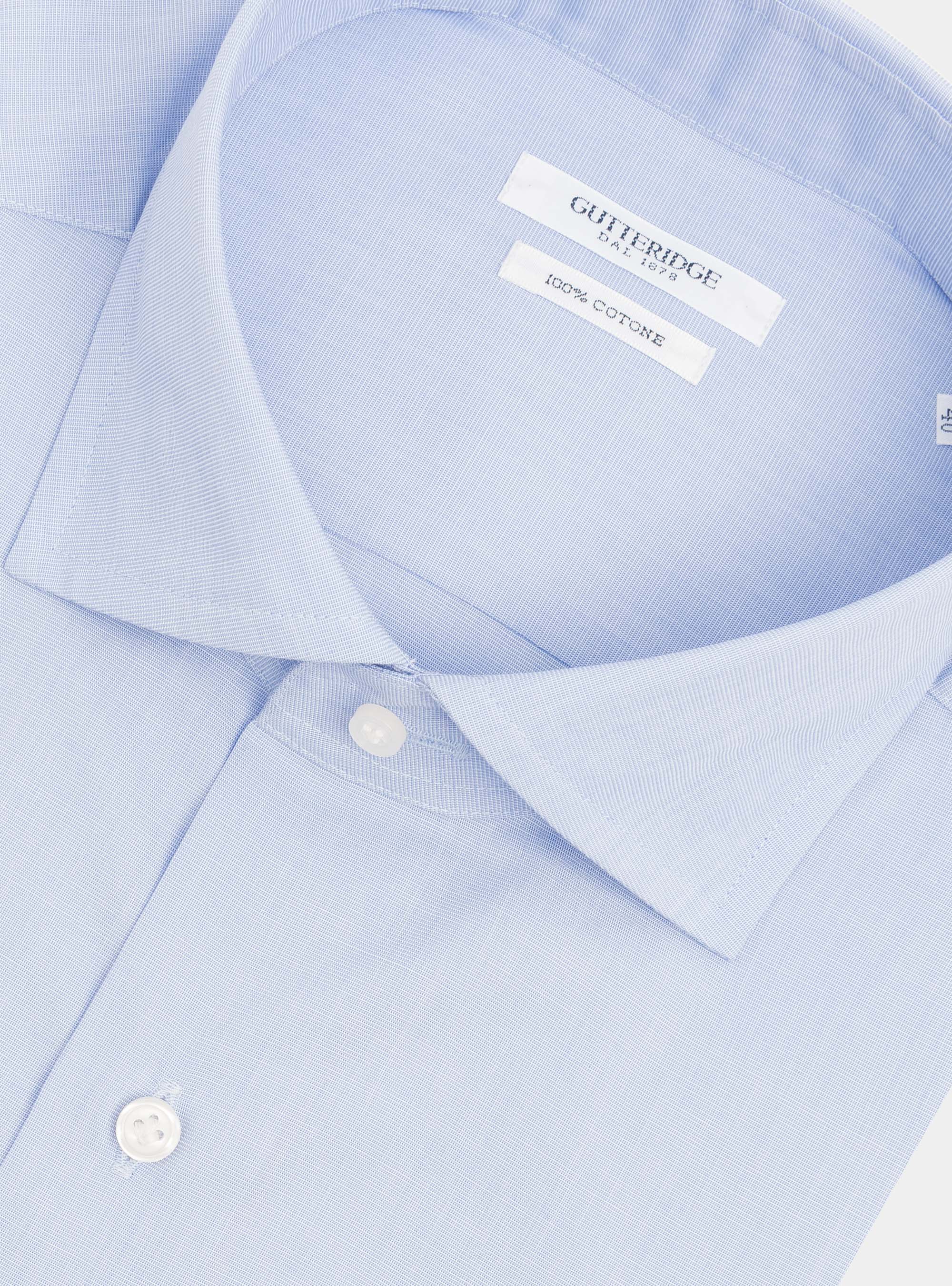Chemise fil &agrave; fil avec col semi-fran&ccedil;ais, BLEU CIEL