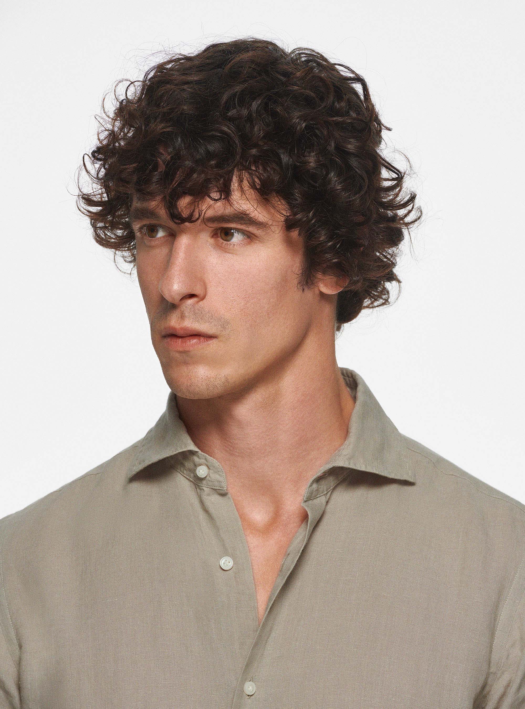 Camicia in puro lino, SABBIA