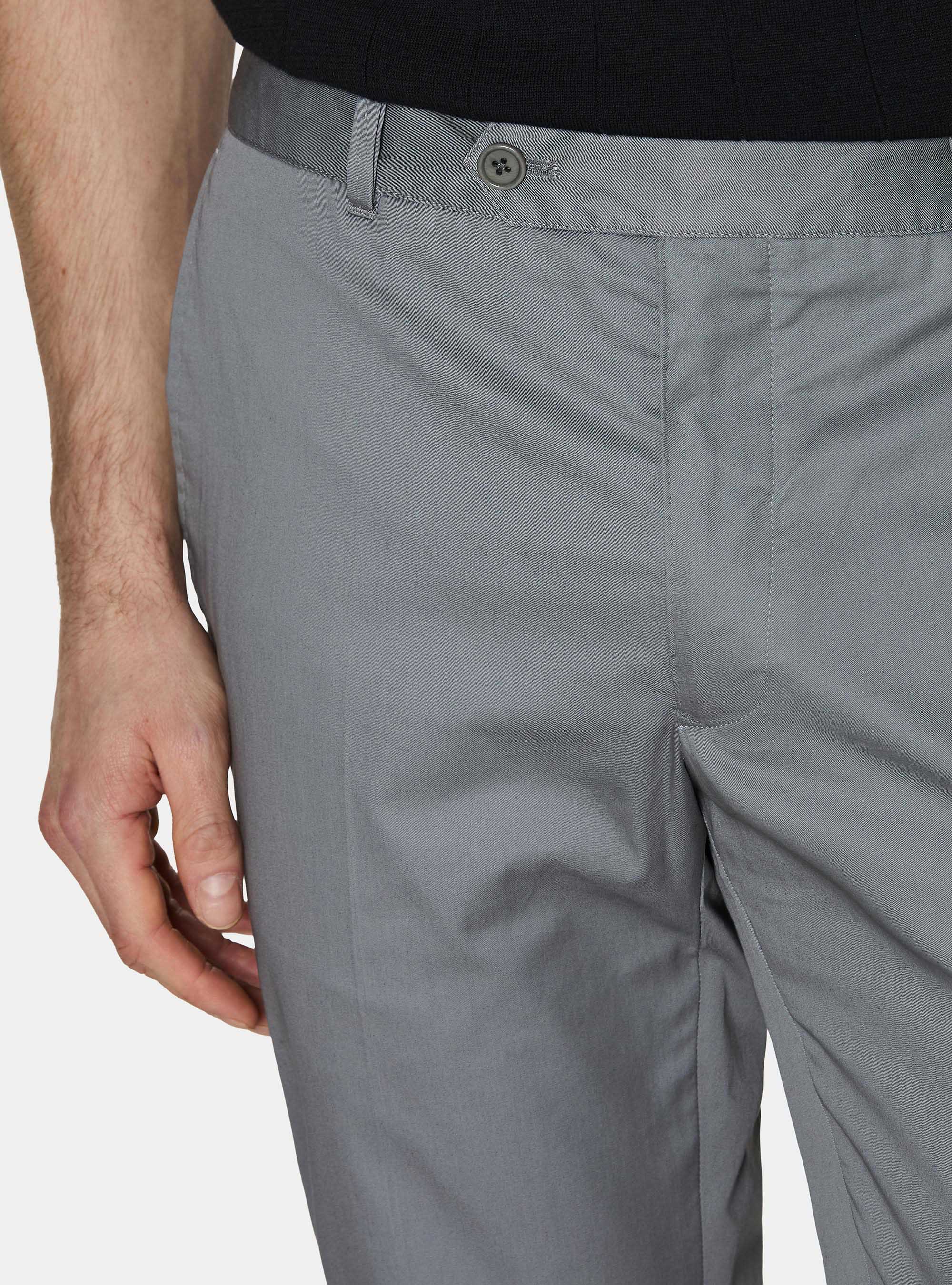 Lightweight twill slim fit chino trousers, GREY