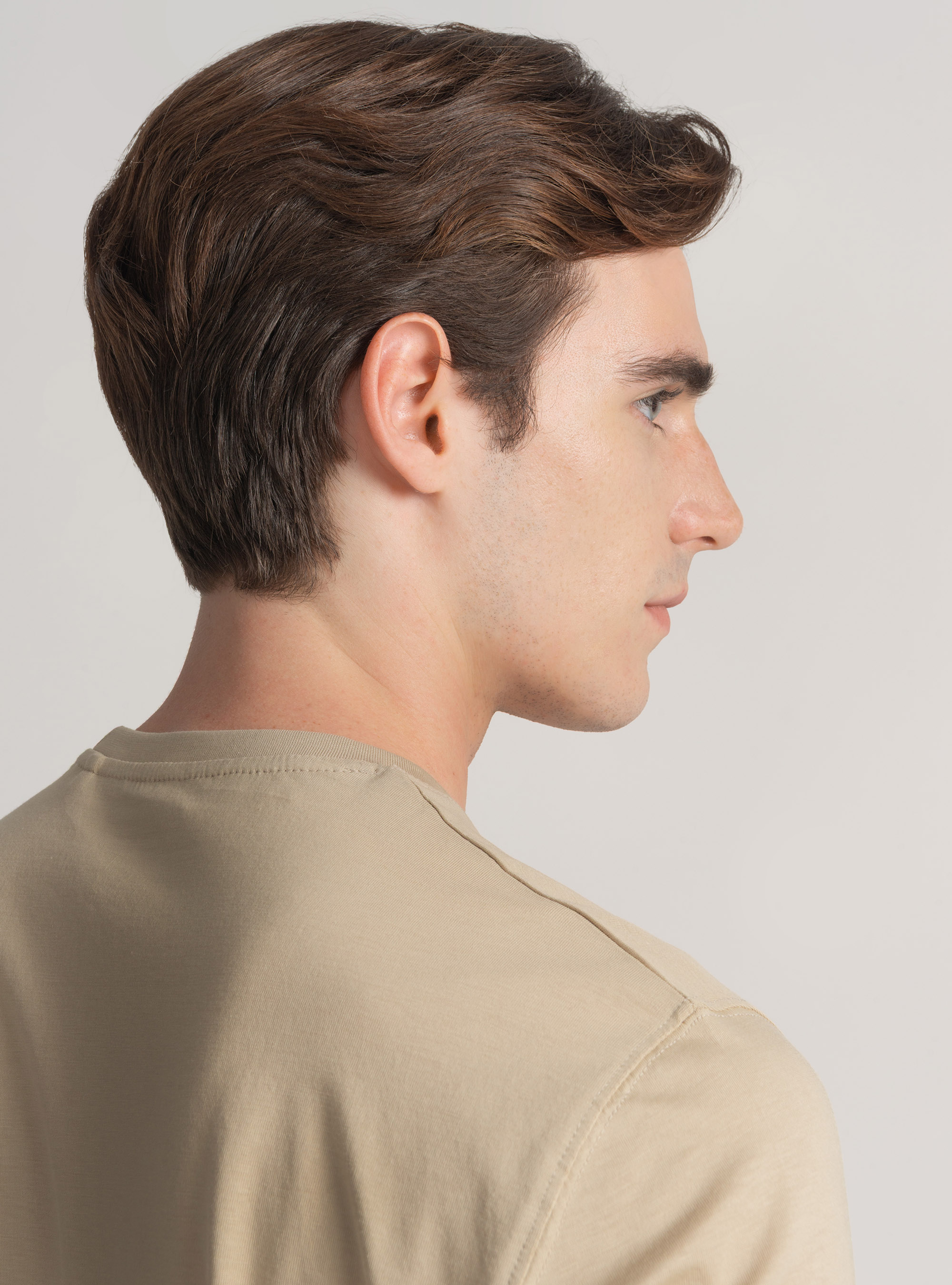 Half-sleeve T-shirt in Supima cotton, SAND