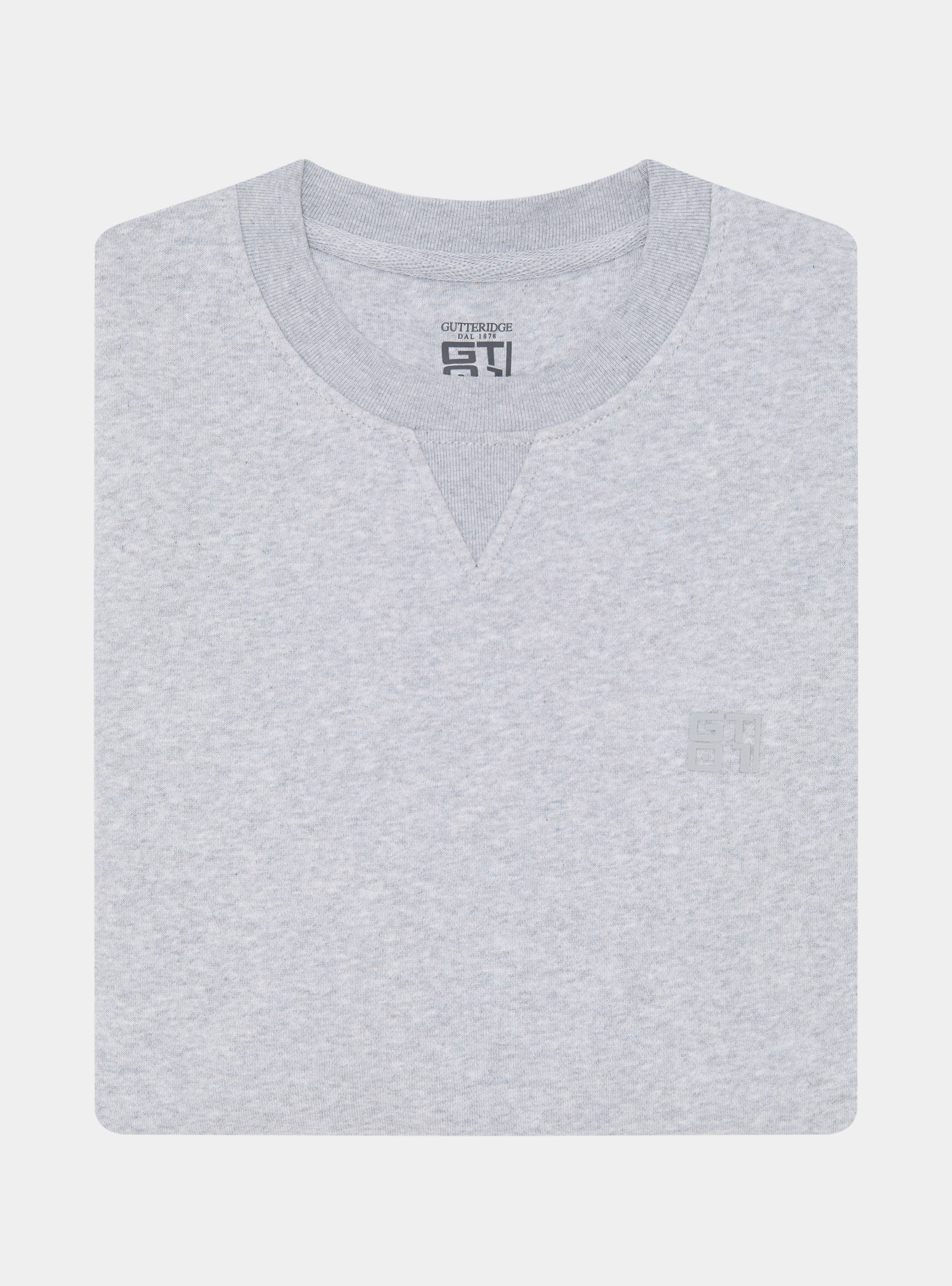 Crew neck sweatshirt with rubberised logo GT01, GRIGIO MELANGE 0151C